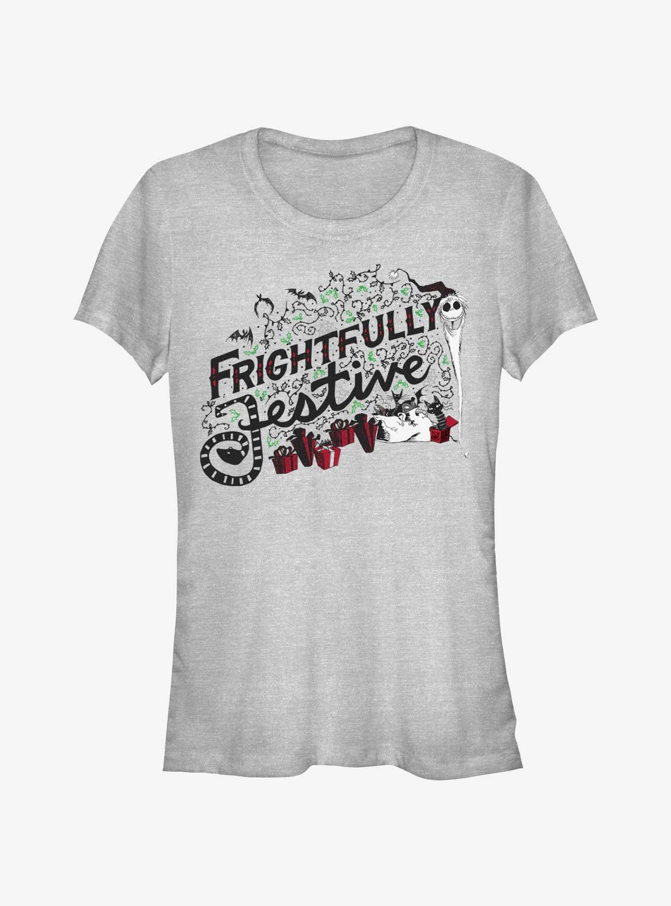 Disney The Nightmare Before Christmas Frightfully Festive Girls T-Shirt T-Shirt | Exclusive Art Design | Perfect For Daily Wear