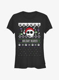 Disney The Nightmare Before Christmas Ugly Holiday Jack Snowfall Girls T-Shirt T-Shirt | Trending Streetwear Style | Great Gift Idea