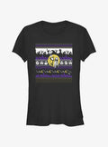 Disney The Nightmare Before Christmas Jack And Sally Ugly Holiday Girls T-Shirt T-Shirt | Bold Graphic Edition | Great Gift Idea