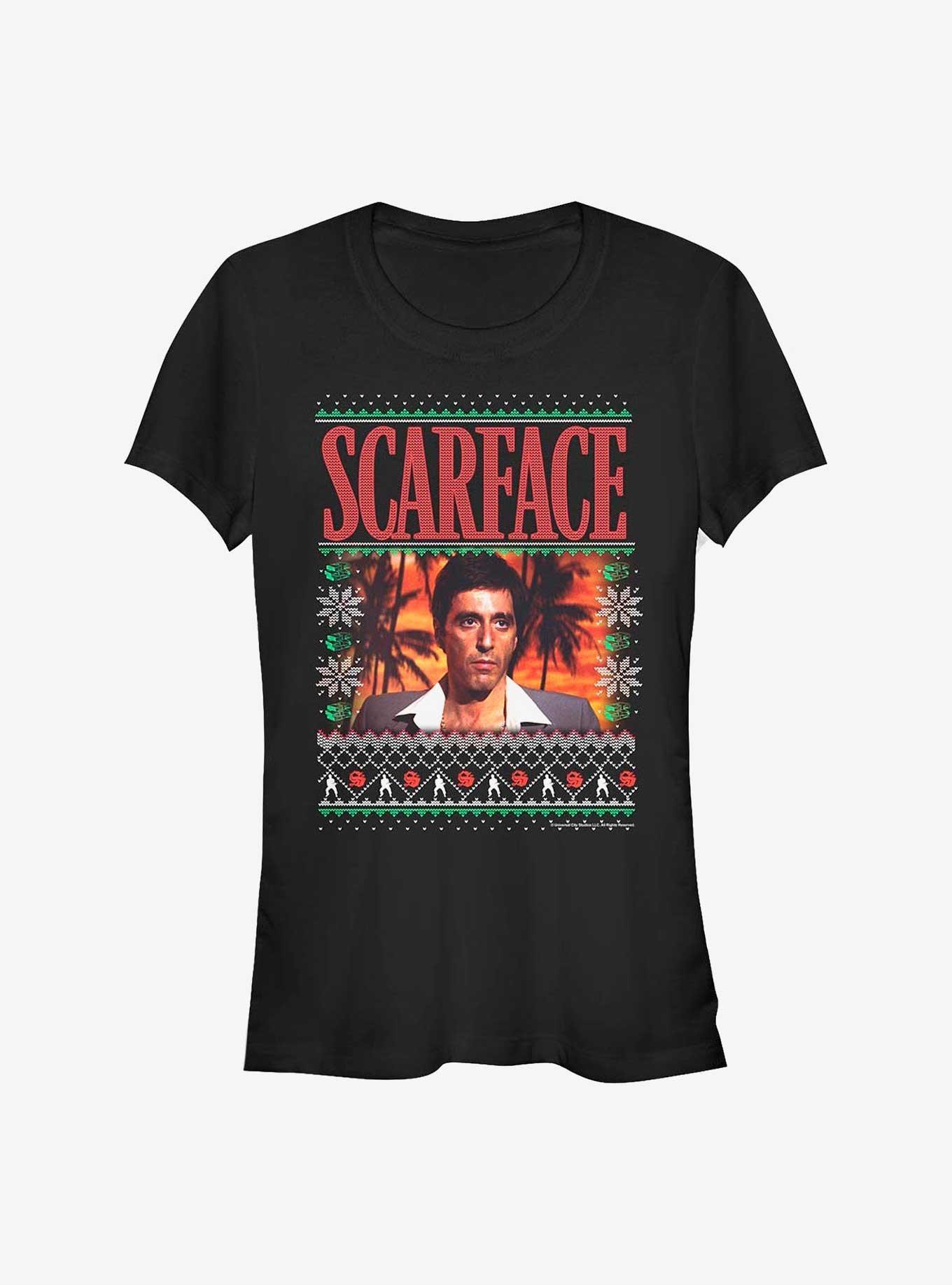 Scarface Tony Montana Ugly Christmas Girls T-Shirt | Premium Unisex T-Shirt, Trending Graphic Tee
