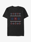 Marvel Captain America Snowflakes Ugly Christmas T-Shirt T-Shirt | Exclusive Art Design | Trending Now