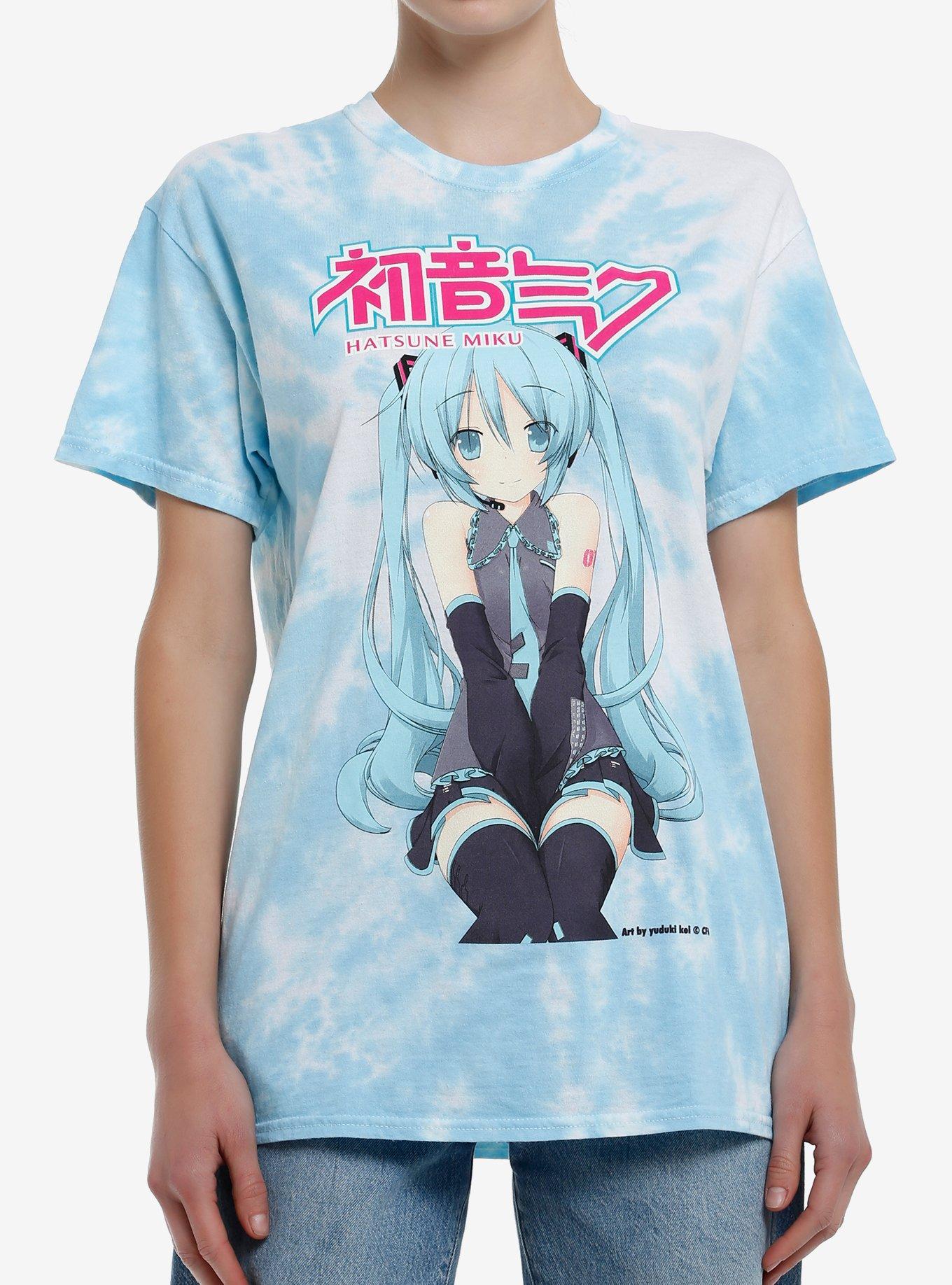 Hatsune Miku Blue TieDye Boyfriend Fit Girls TShirt Graphic Tee | Graphic Tee | Unisex Shirt | Soft Comfortable Wear
