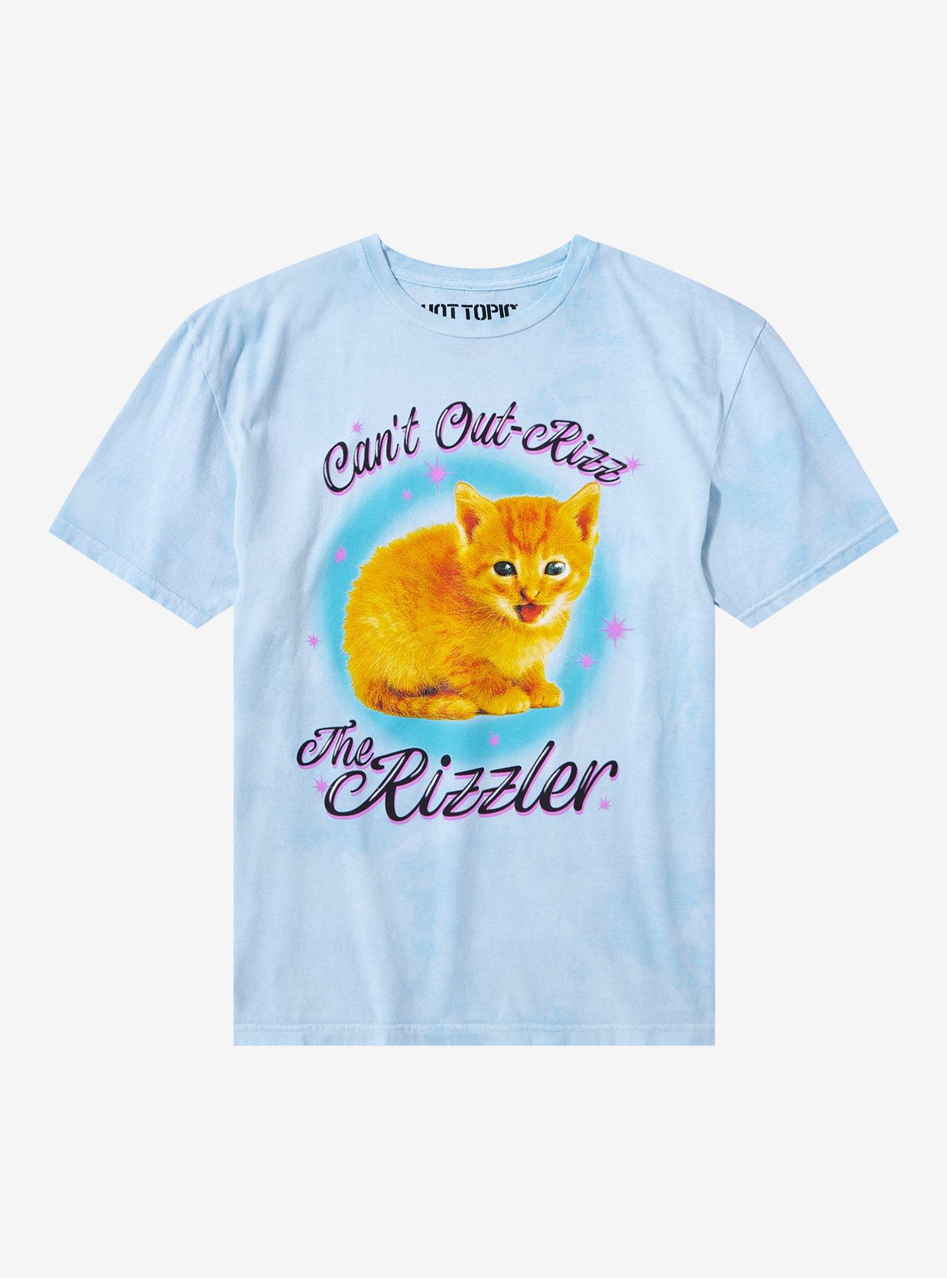 Kitten The Rizzler Blue Wash T-Shirt | Premium Unisex T-Shirt, Trending Graphic Tee