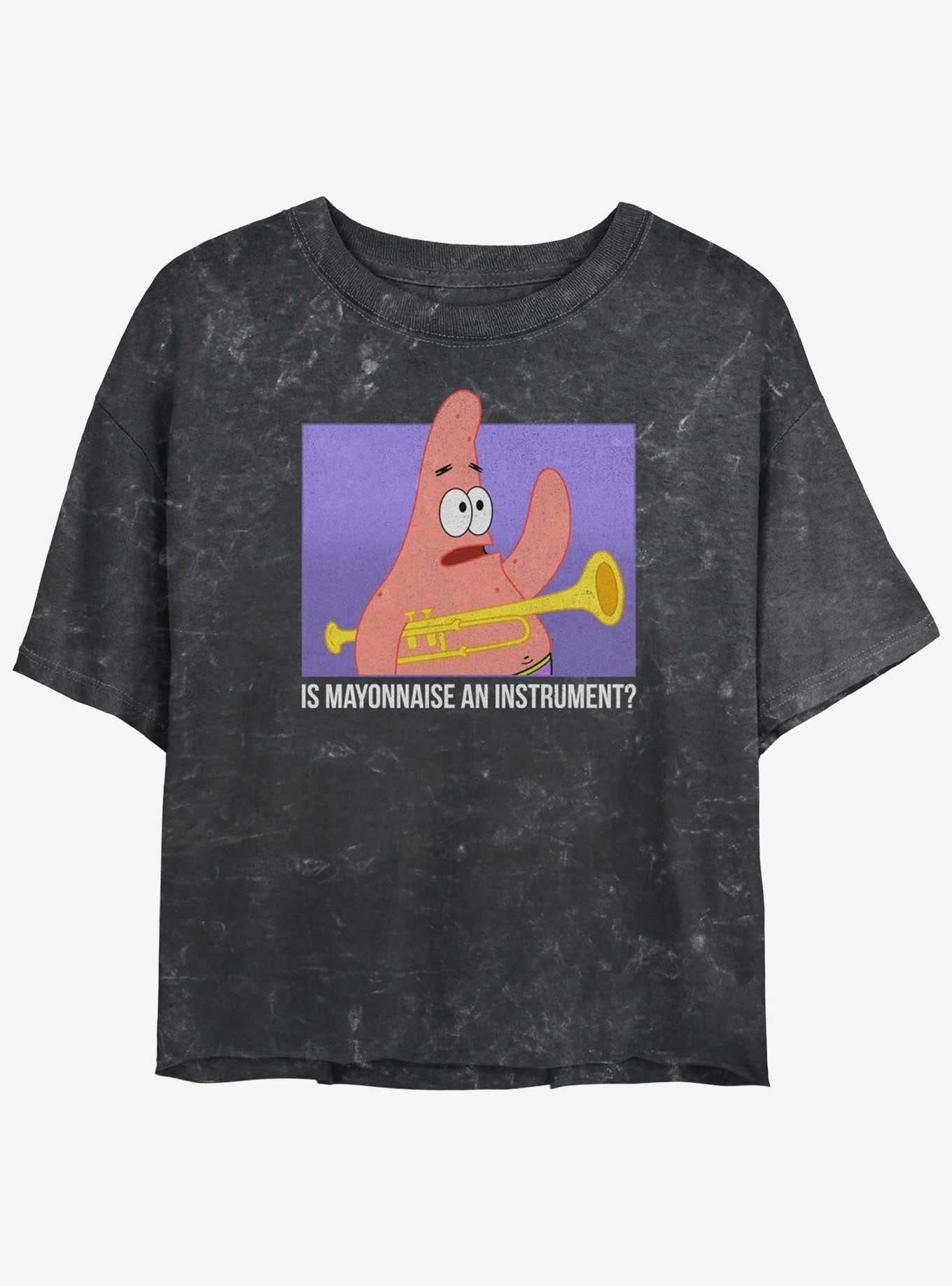 SpongeBob SquarePants Patrick Is Mayonnaise An Instrument Girls Mineral Wash Crop T-Shirt