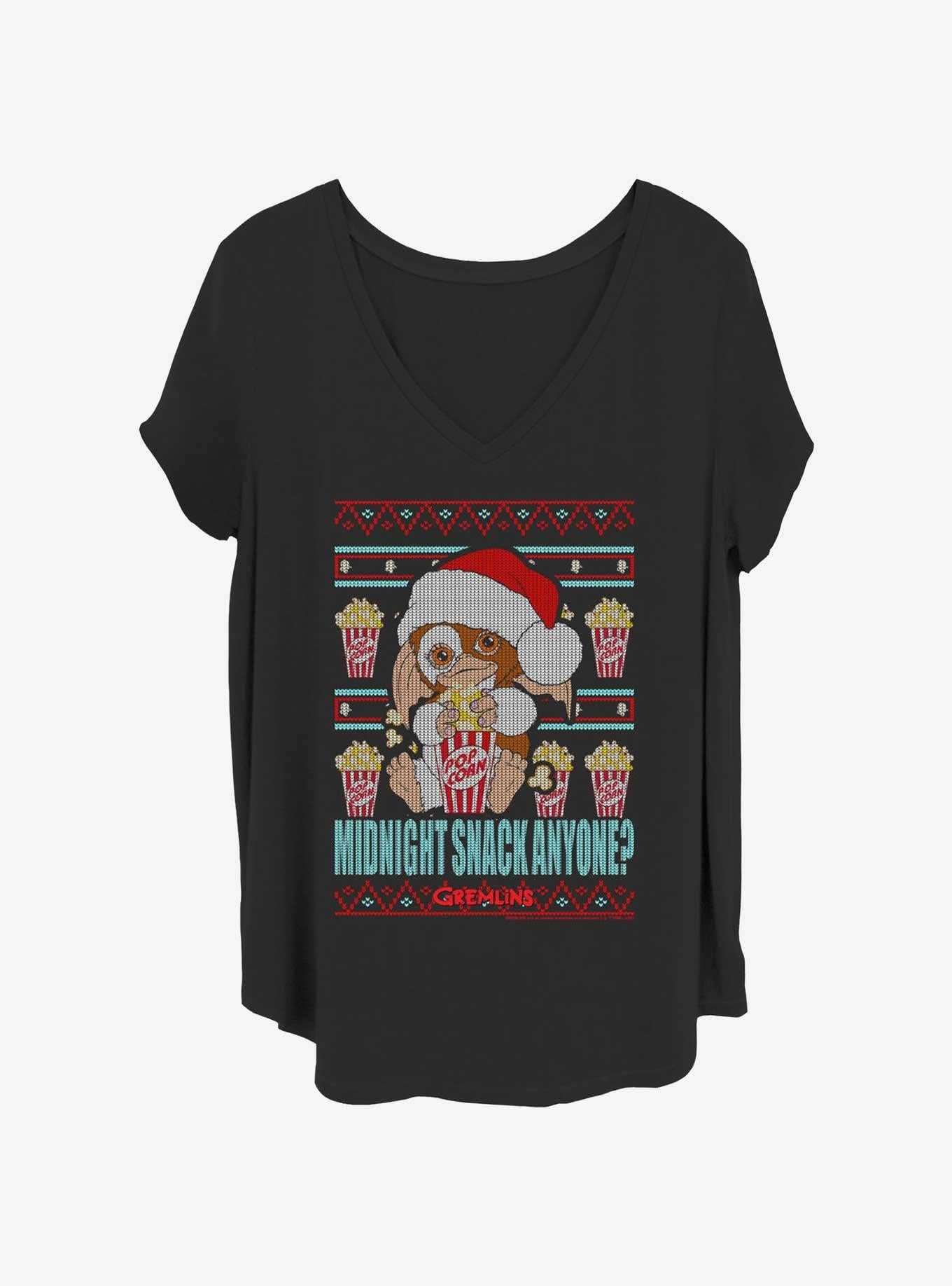 Gremlins Midnight Snack Santa Ugly Christmas Girls T-Shirt Plus Size T-Shirt | Premium Graphic | High Demand Item