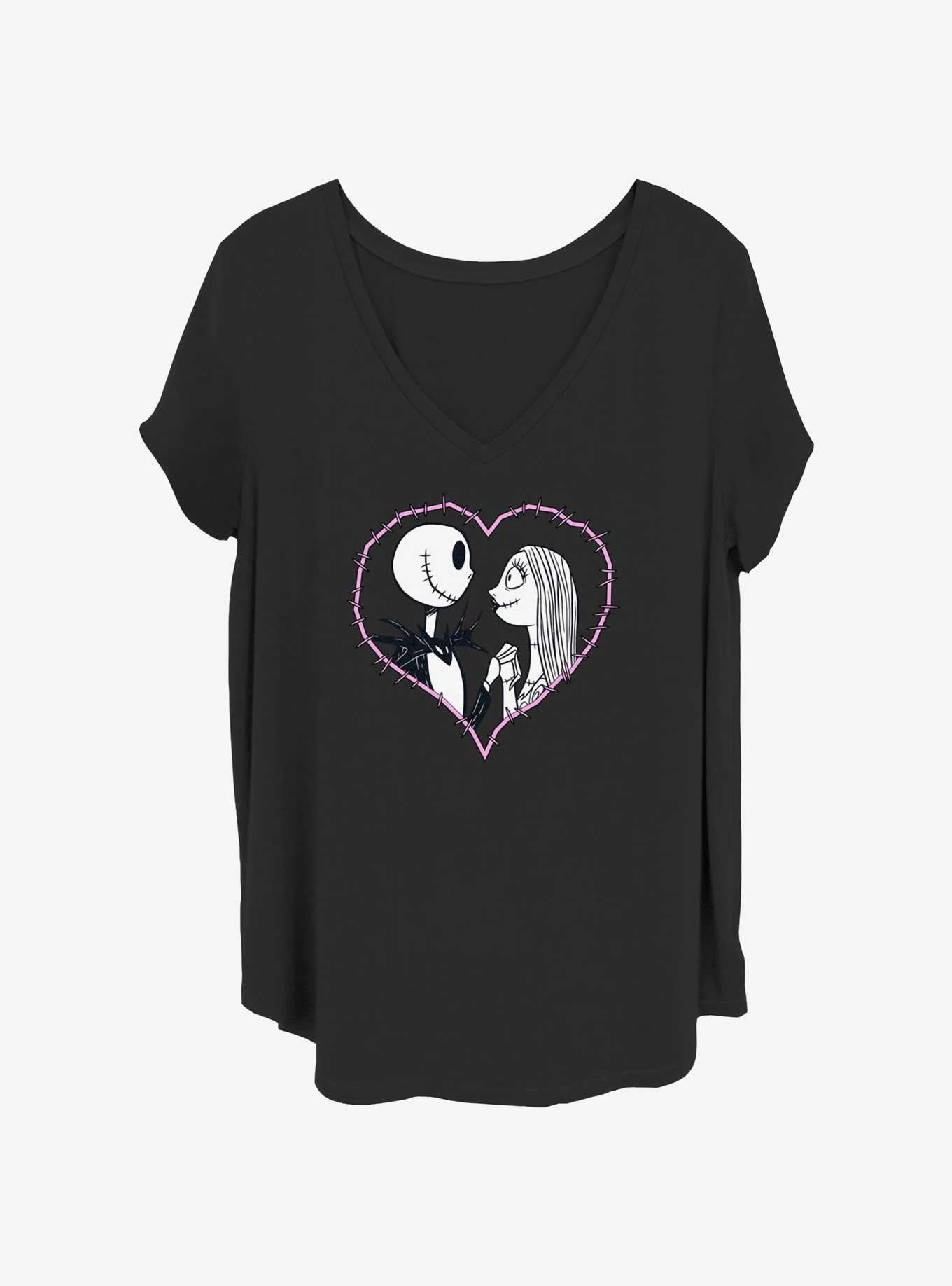 The Nightmare Before Christmas Jack Sally Heart Stitch Girls T-Shirt Plus Size T-Shirt | Fan Favorite Style | Top Pick For Fans