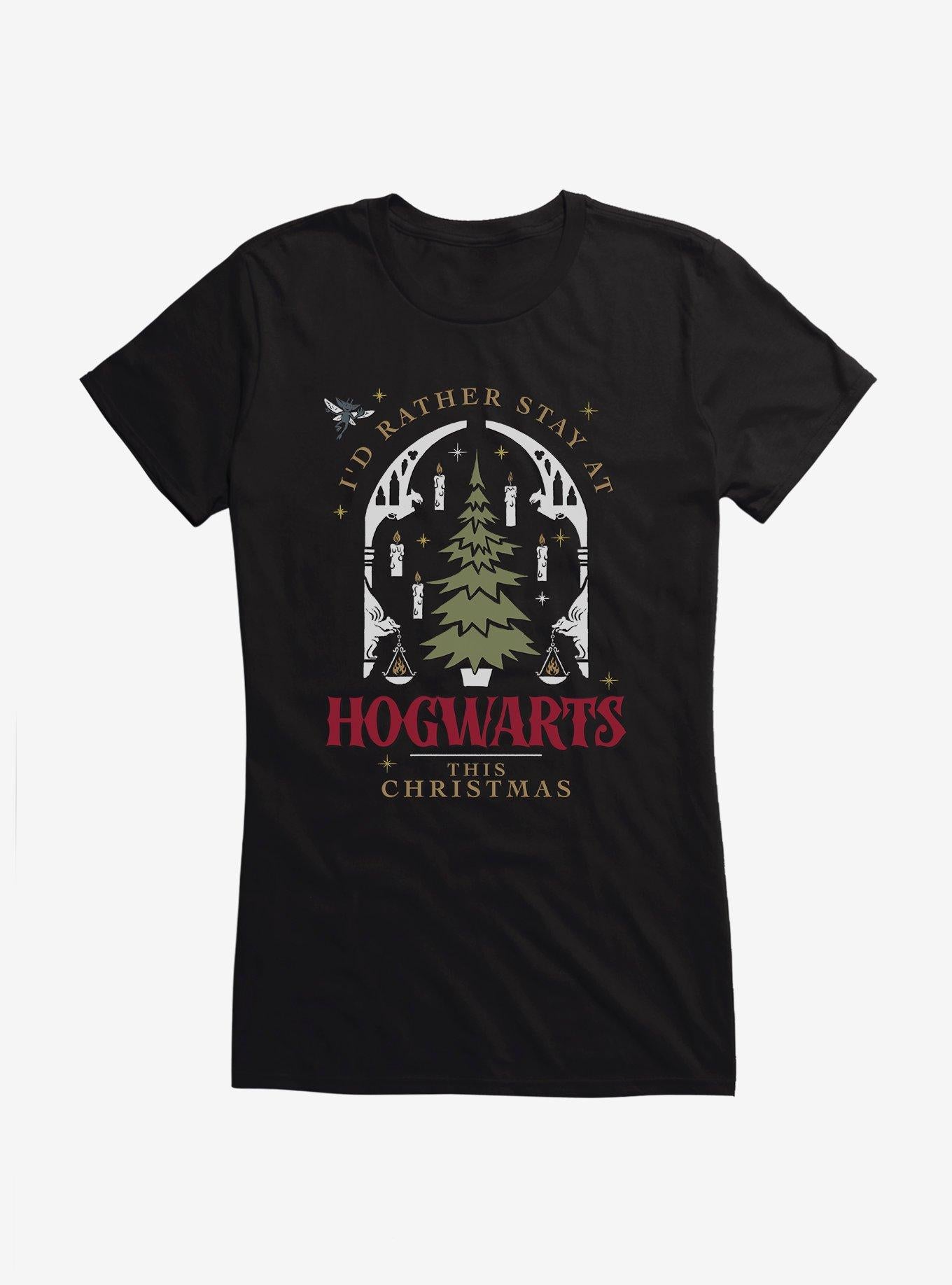Harry Potter Rather Stay At Hogwarts This Christmas Girls T-Shirt T-Shirt | Exclusive Art Design | Must-Have Style