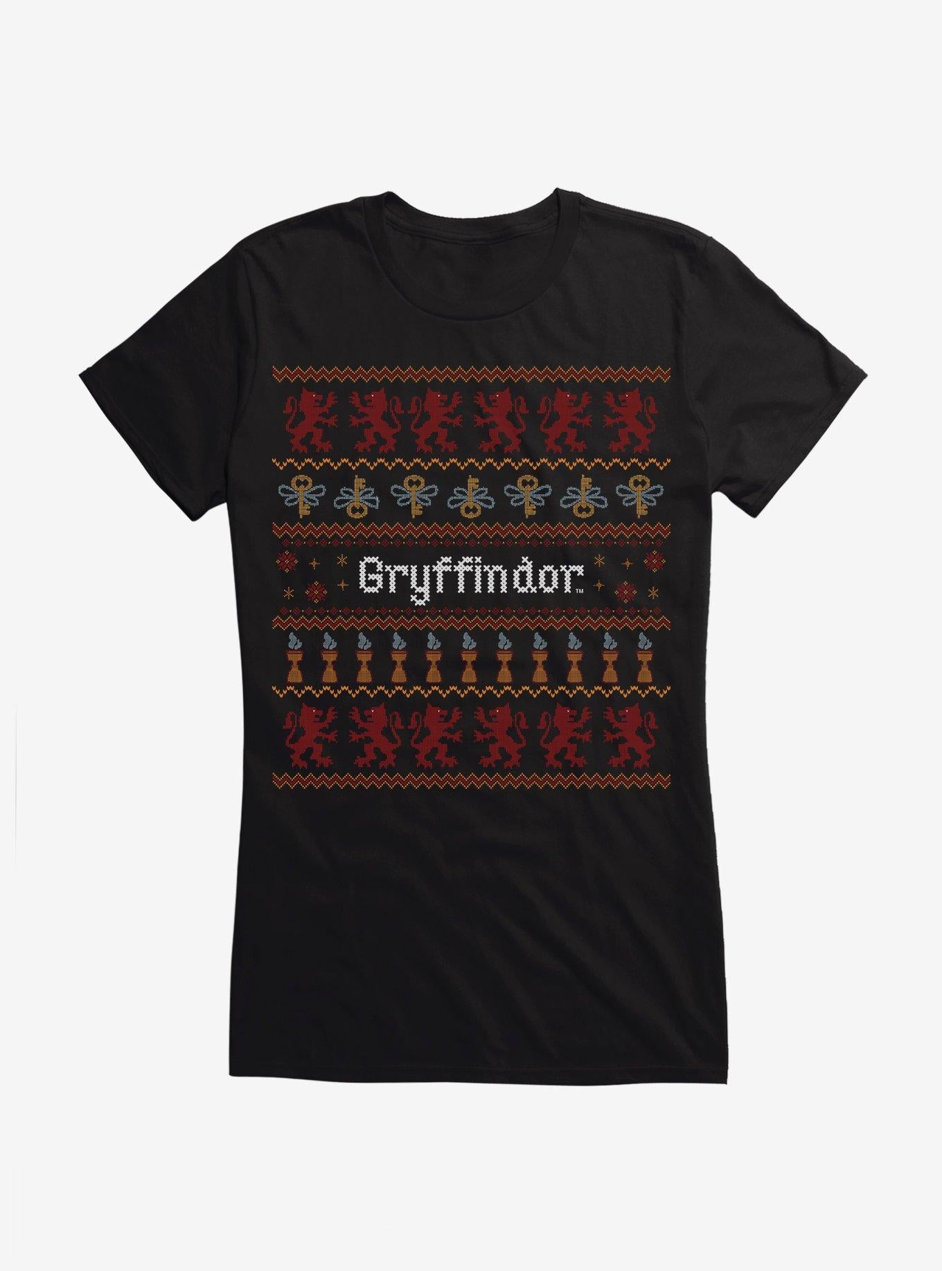 Harry Potter Gryffindor Ugly Christmas Pattern Girls T-Shirt T-Shirt | High-Quality Print | Trending Now