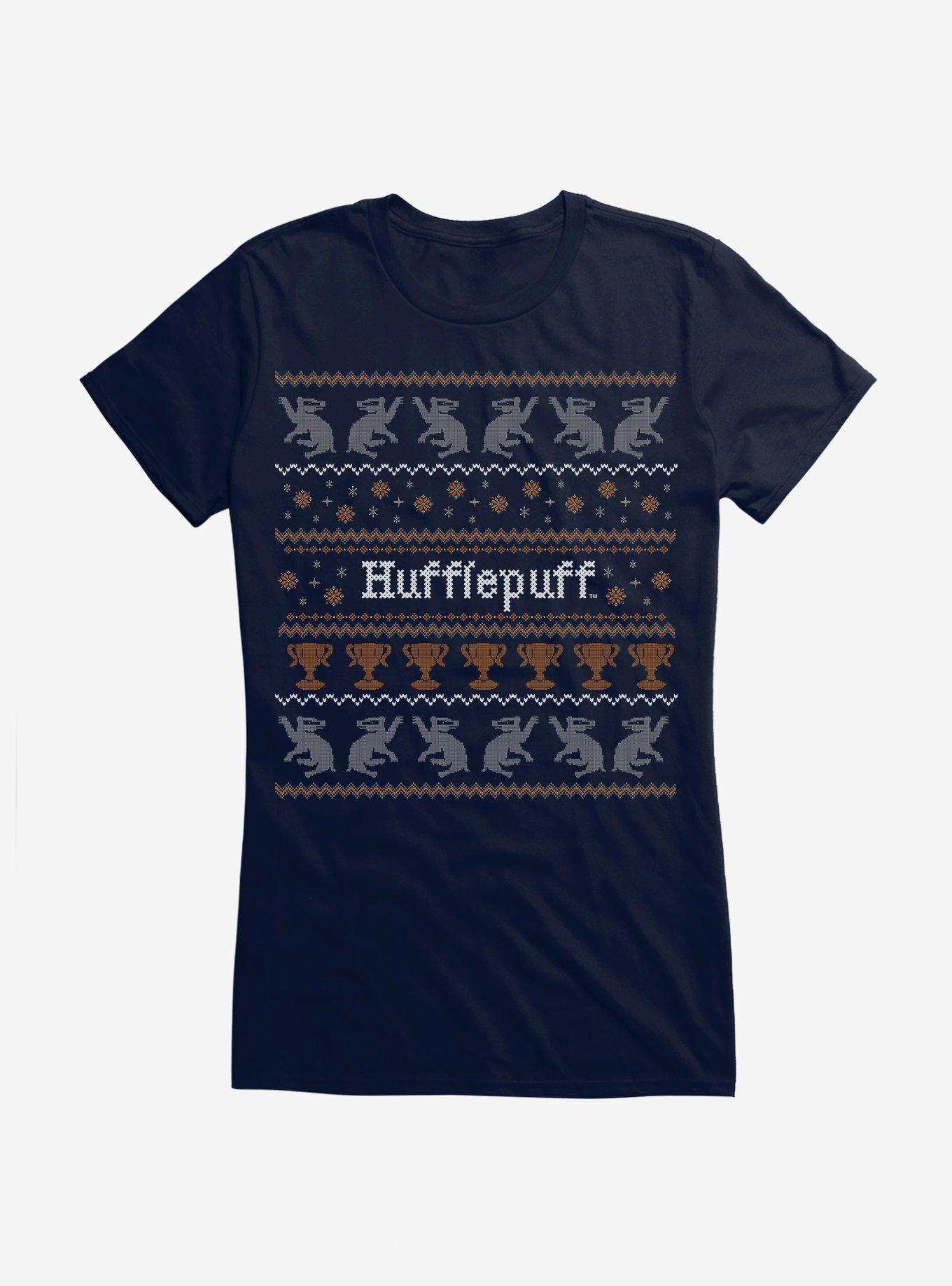 Harry Potter Hufflepuff Ugly Christmas Pattern Girls T-Shirt T-Shirt | High-Quality Print | Top Pick For Fans