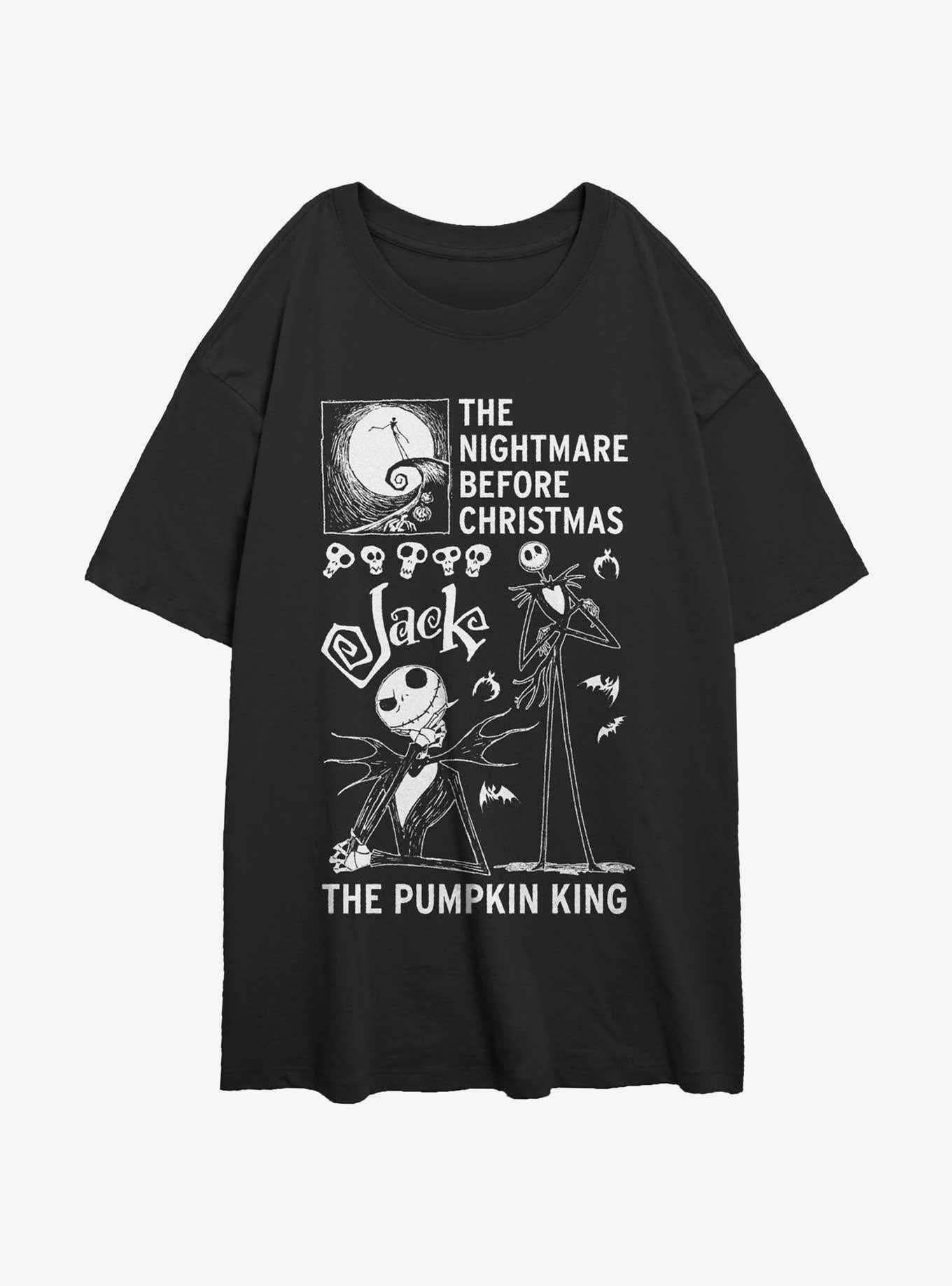 The Nightmare Before Christmas Jack Pumpkin King Girls Oversized T-Shirt T-Shirt | Vintage Graphic Vibe | Trending Now