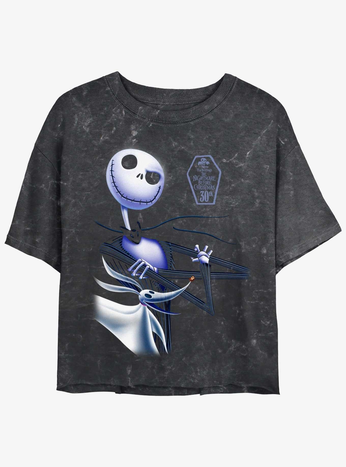 The Nightmare Before Christmas Jack Zero 30th Anniversary Girls Mineral Wash Crop T-Shirt T-Shirt | Best-Selling Design | High Demand Item