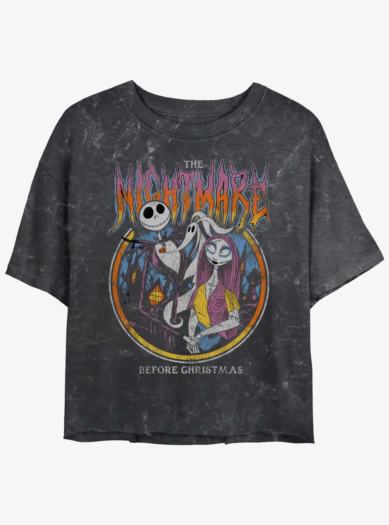 The Nightmare Before Christmas Nightmare Metal Girls Mineral Wash Crop T-Shirt T-Shirt | Vintage Graphic Vibe | Top Pick For Fans