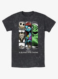 The Nightmare Before Christmas Group Grid Mineral Wash T-Shirt T-Shirt | Premium Graphic | Perfect For Daily Wear