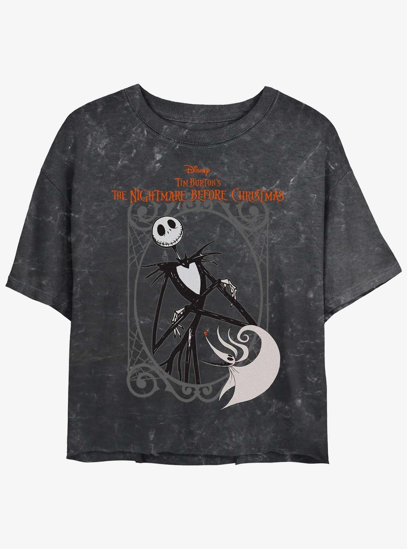 The Nightmare Before Christmas Jack Zero Frame Girls Mineral Wash Crop T-Shirt T-Shirt | Exclusive Art Design | High Demand Item