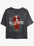 The Nightmare Before Christmas Jack Bone Coffin Girls Mineral Wash Crop T-Shirt T-Shirt | Premium Graphic | Trending Now