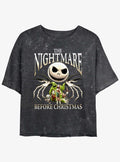 The Nightmare Before Christmas Jack's A Nightmare Girls Mineral Wash Crop T-Shirt T-Shirt | Bold Graphic Edition | Perfect For Daily Wear