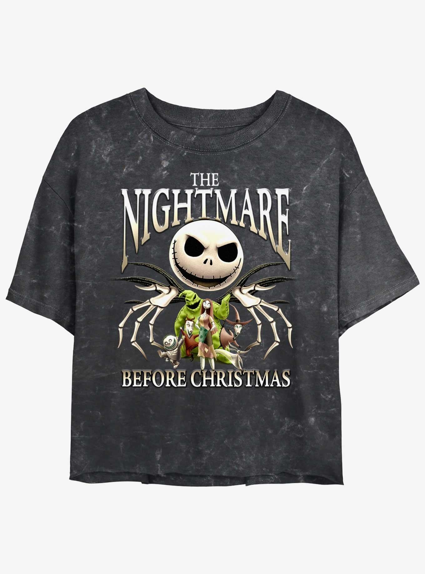 The Nightmare Before Christmas Jack's A Nightmare Girls Mineral Wash Crop T-Shirt T-Shirt | Bold Graphic Edition | Perfect For Daily Wear