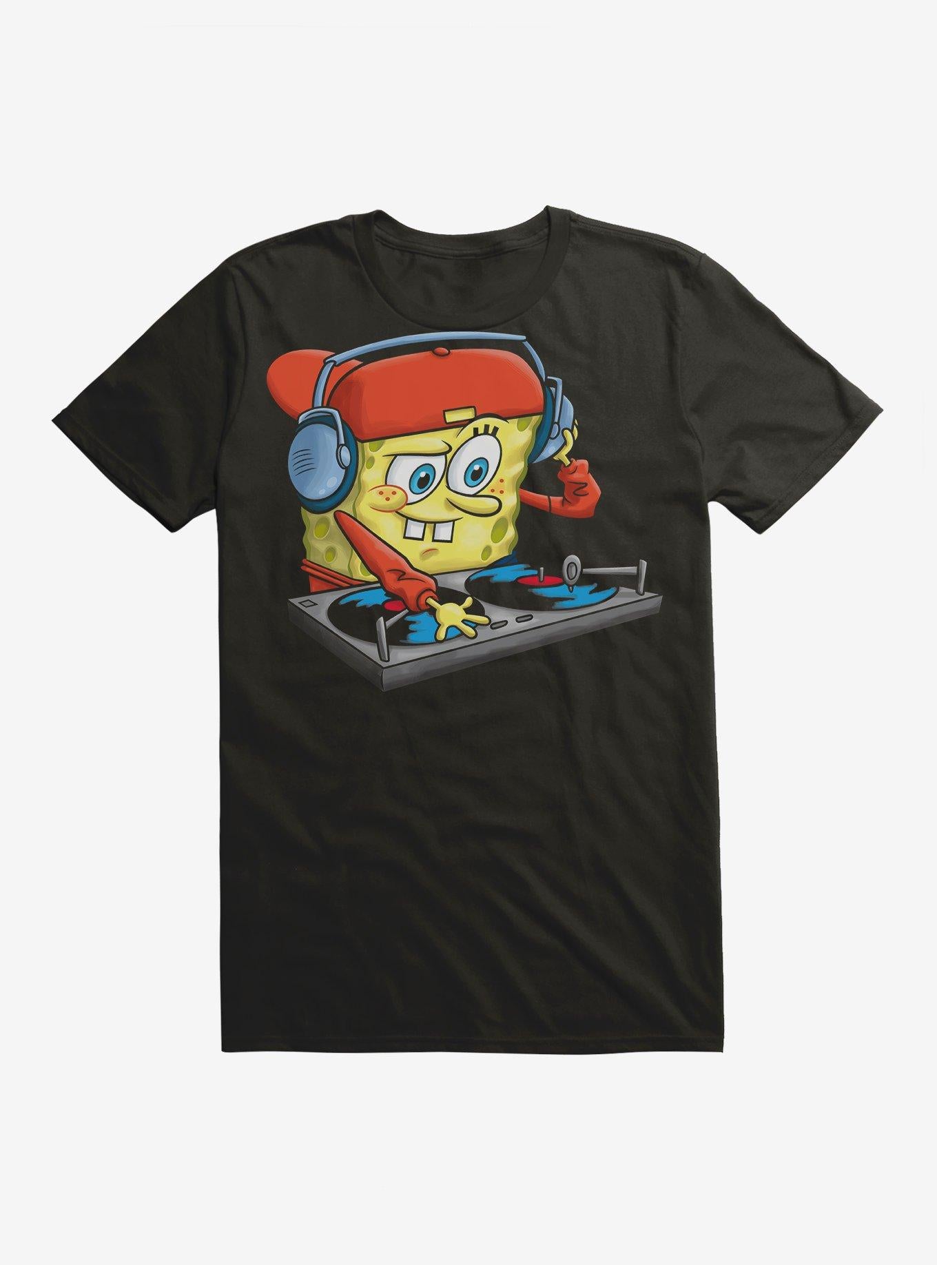 SpongeBob SquarePants DJ Sponge Turntable T Shirt T Shirt Streetwear Style Hot Right Now