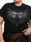 Social Collision Winged Skull Stud Rhinestone Girls Baby T-Shirt Plus Size | Premium Unisex T-Shirt, Trending Graphic Tee