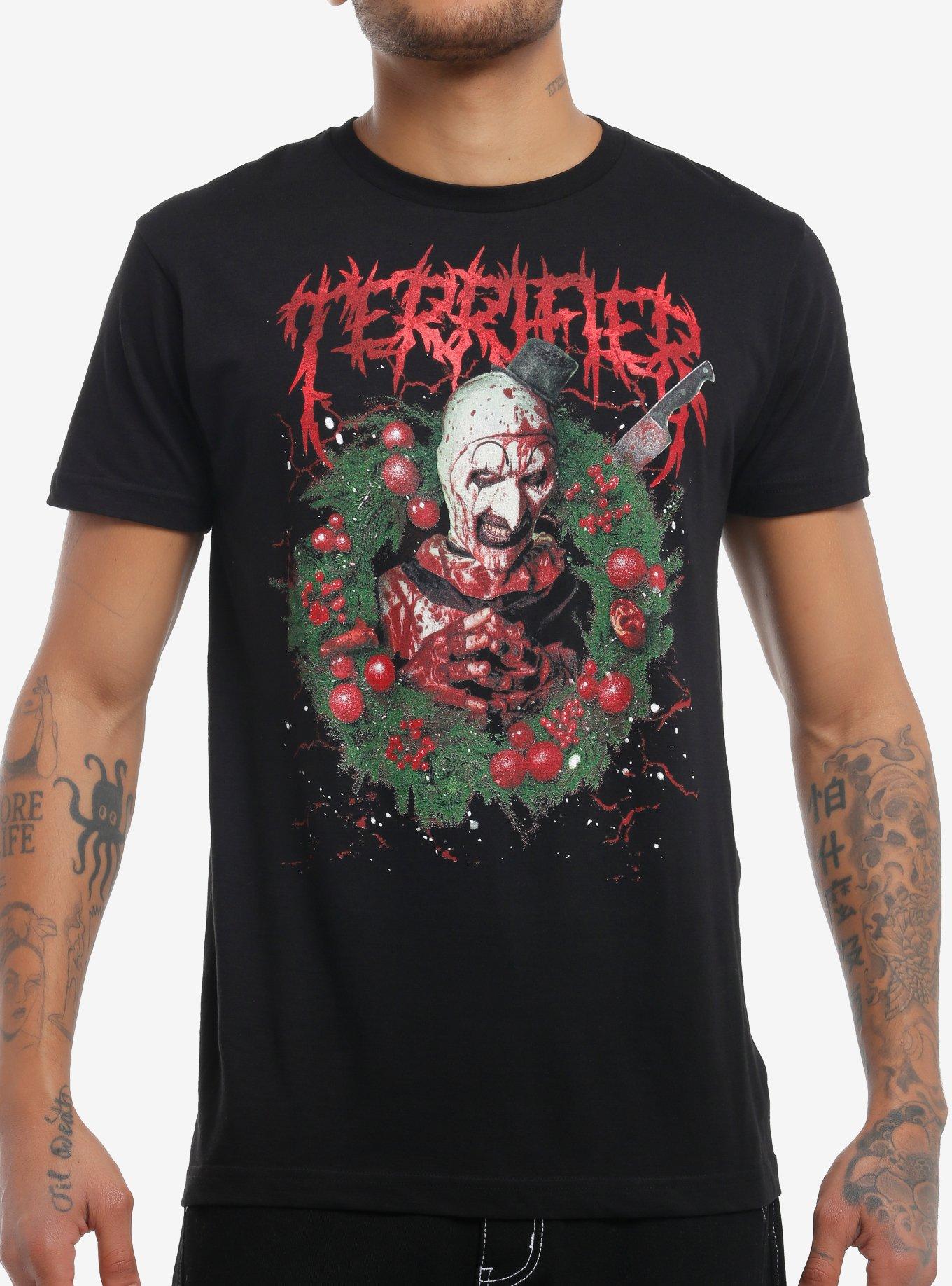 Terrifier Art The Clown Wreath T-Shirt T-Shirt | Top Trending Artwork | Great Gift Idea