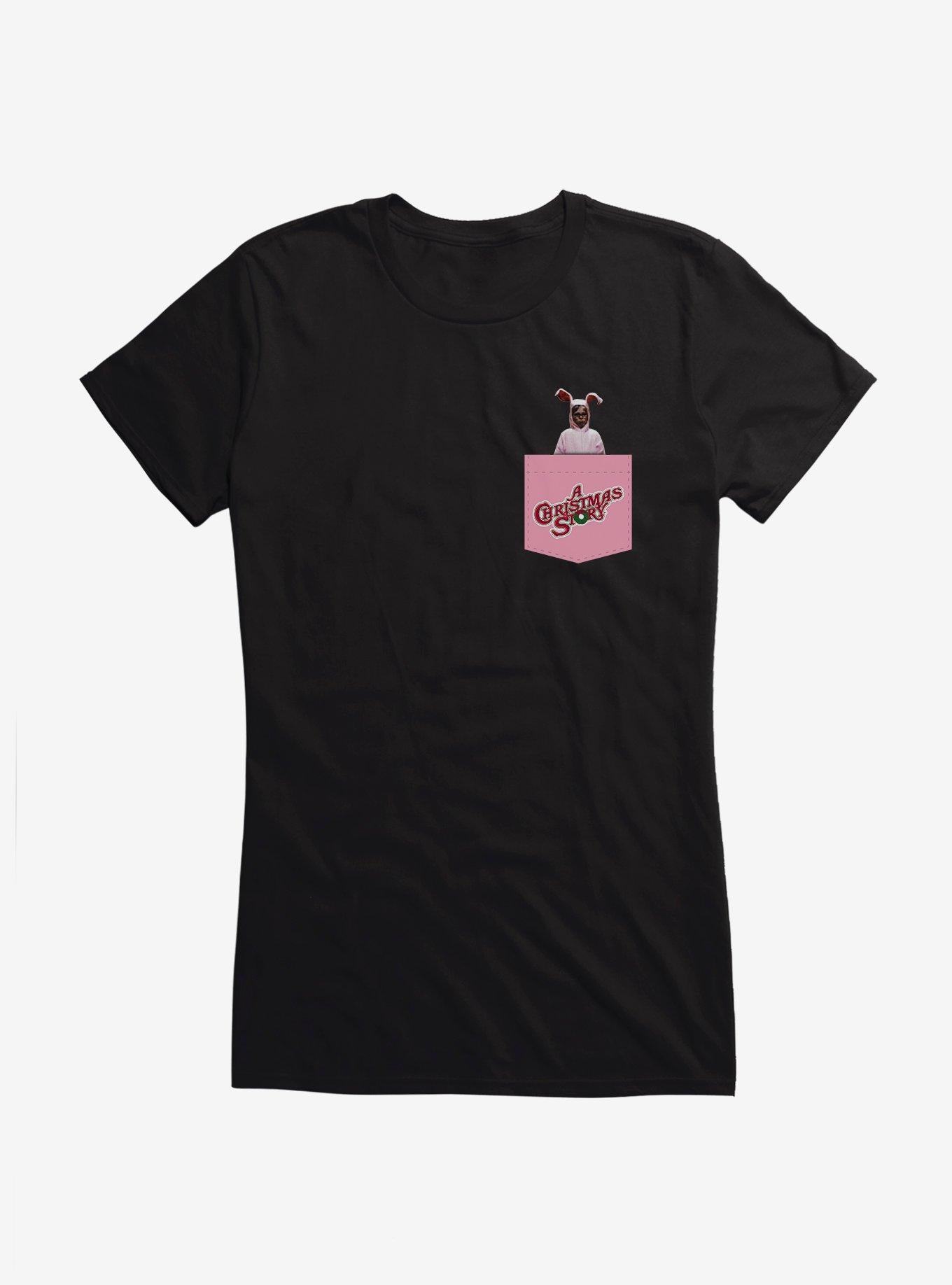 A Christmas Story Deranged Bunny Faux Pocket Girls T-Shirt T-Shirt | Trending Streetwear Style | Trending Now
