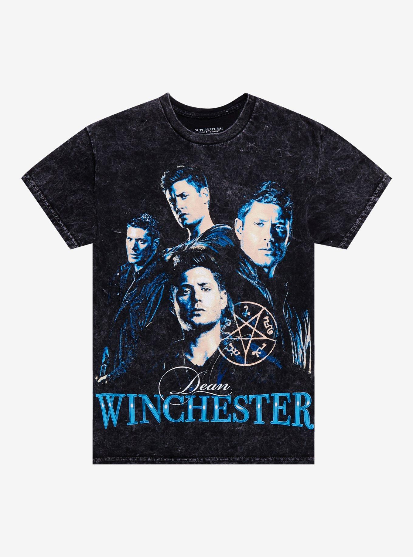 Supernatural Dean Collage Wash Boyfriend Fit Girls TShirt Graphic Tee | Graphic Tee | Unisex Shirt | High-Quality Print