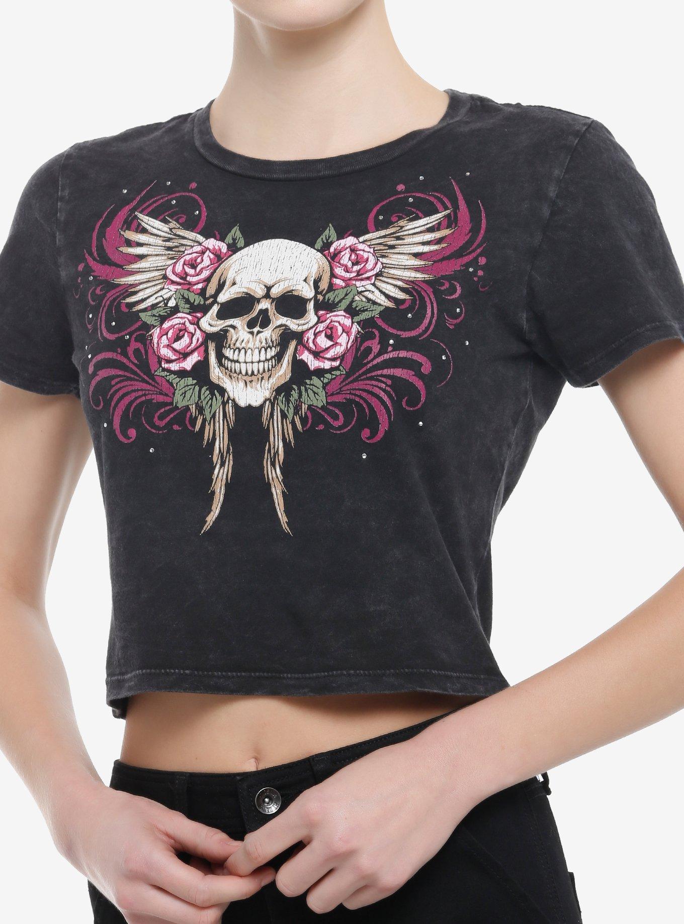 Social Collision Skull Wings Rhinestone Girls Baby T-Shirt | Premium Unisex T-Shirt, Trending Graphic Tee