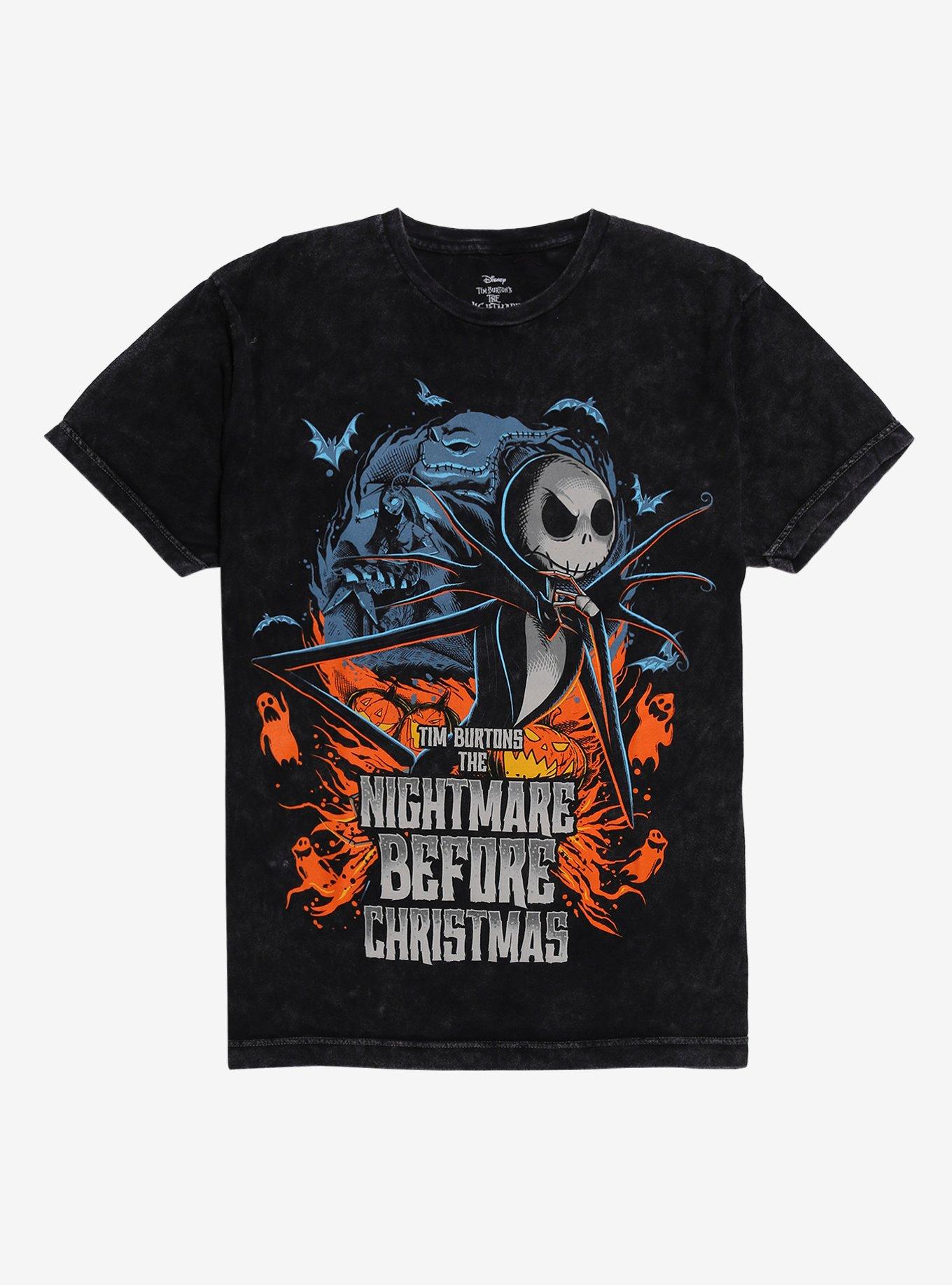 The Nightmare Before Christmas Mineral Wash Jack Bats TShirt Graphic Tee | Graphic Tee | Unisex Shirt | Comfortable Daily Wear