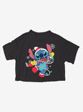 Disney Stitch Holiday Lights Girls Crop T-Shirt T-Shirt | Top Trending Artwork | Must-Have Style