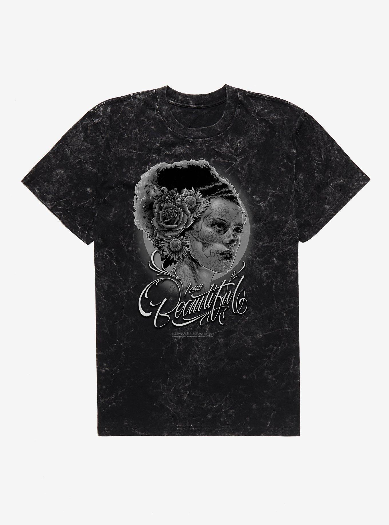 Bride Of Frankestein I Am Beautiful Mineral Wash T Shirt T Shirt Comfort Fit Daily Wear