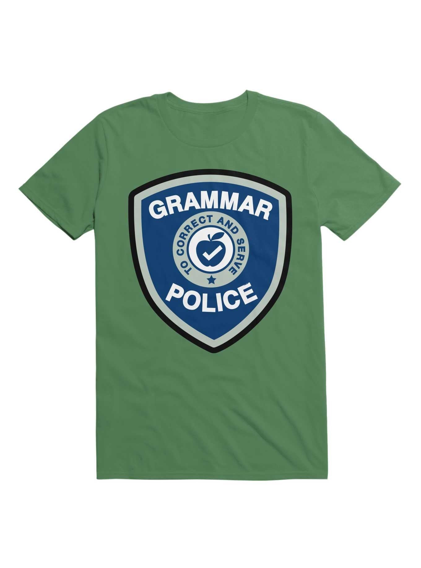 Grammar Police Badge Funny Saying T Shirt T Shirt Viral TikTok Best Seller Look