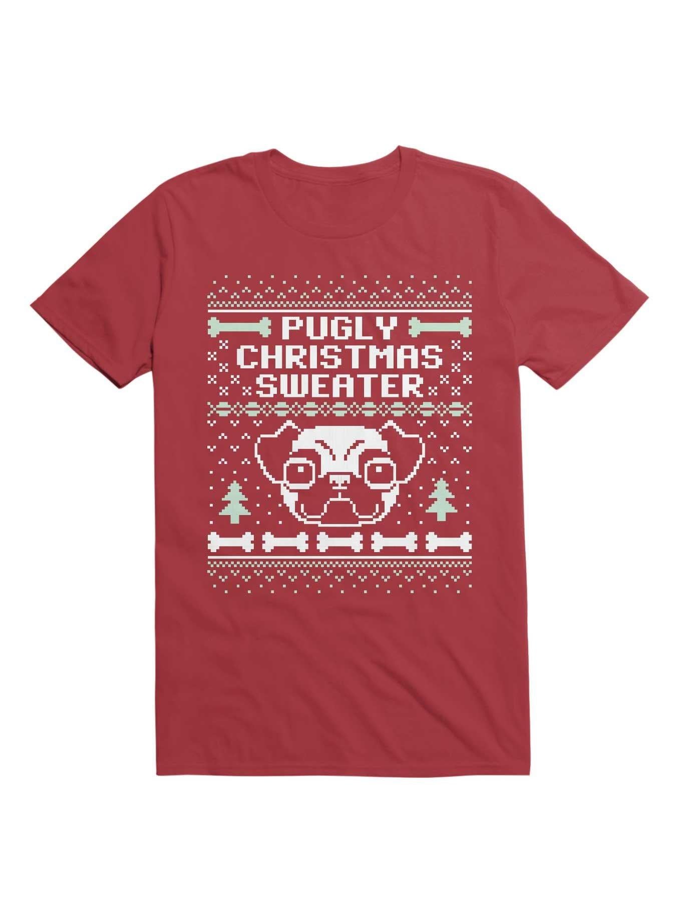 Pugly Christmas Sweater Pug Lovers Design T Shirt Sweater Viral TikTok Daily Wear