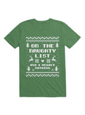 On the Naughty List Ugly Christmas Sweater T-Shirt | Premium Unisex T-Shirt, Trending Graphic Tee