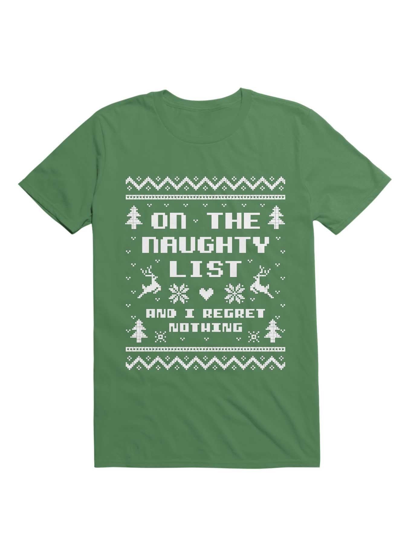 On the Naughty List Ugly Christmas Sweater T-Shirt | Premium Unisex T-Shirt, Trending Graphic Tee