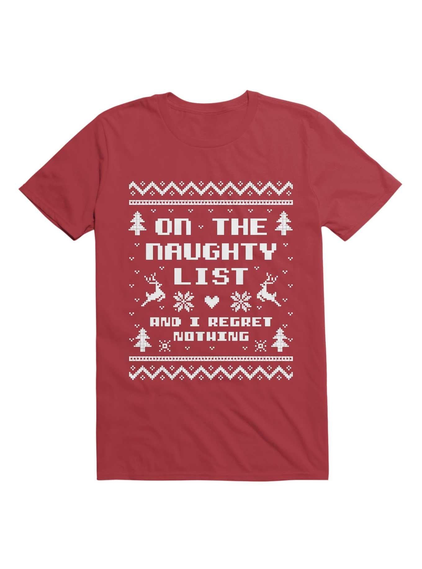On the Naughty List Ugly Sweater T Shirt Sweater Cold Weather Trending US