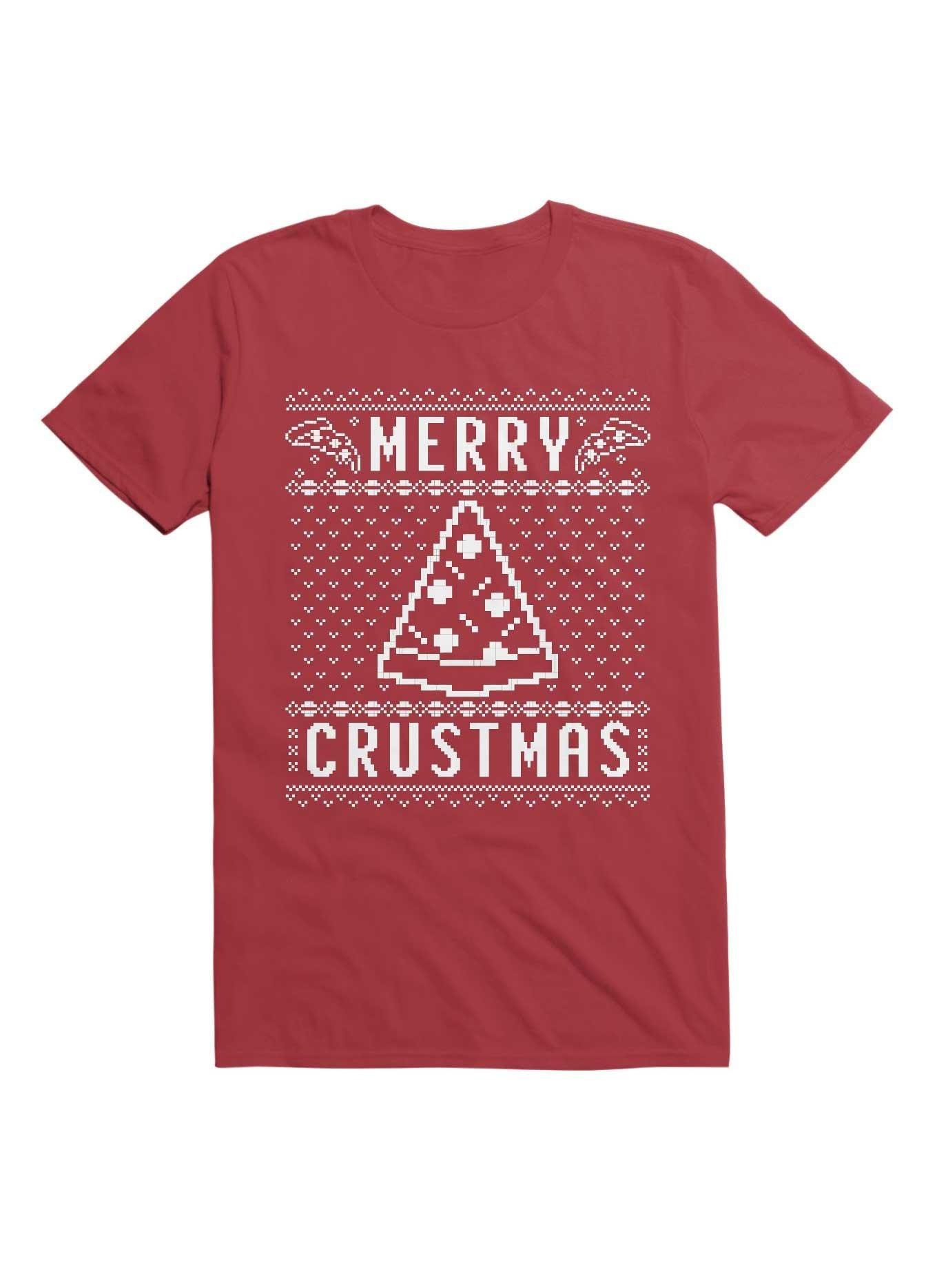 Merry Crustmas Pizza Christmas Sweater Design T-Shirt | Premium Unisex T-Shirt, Trending Graphic Tee
