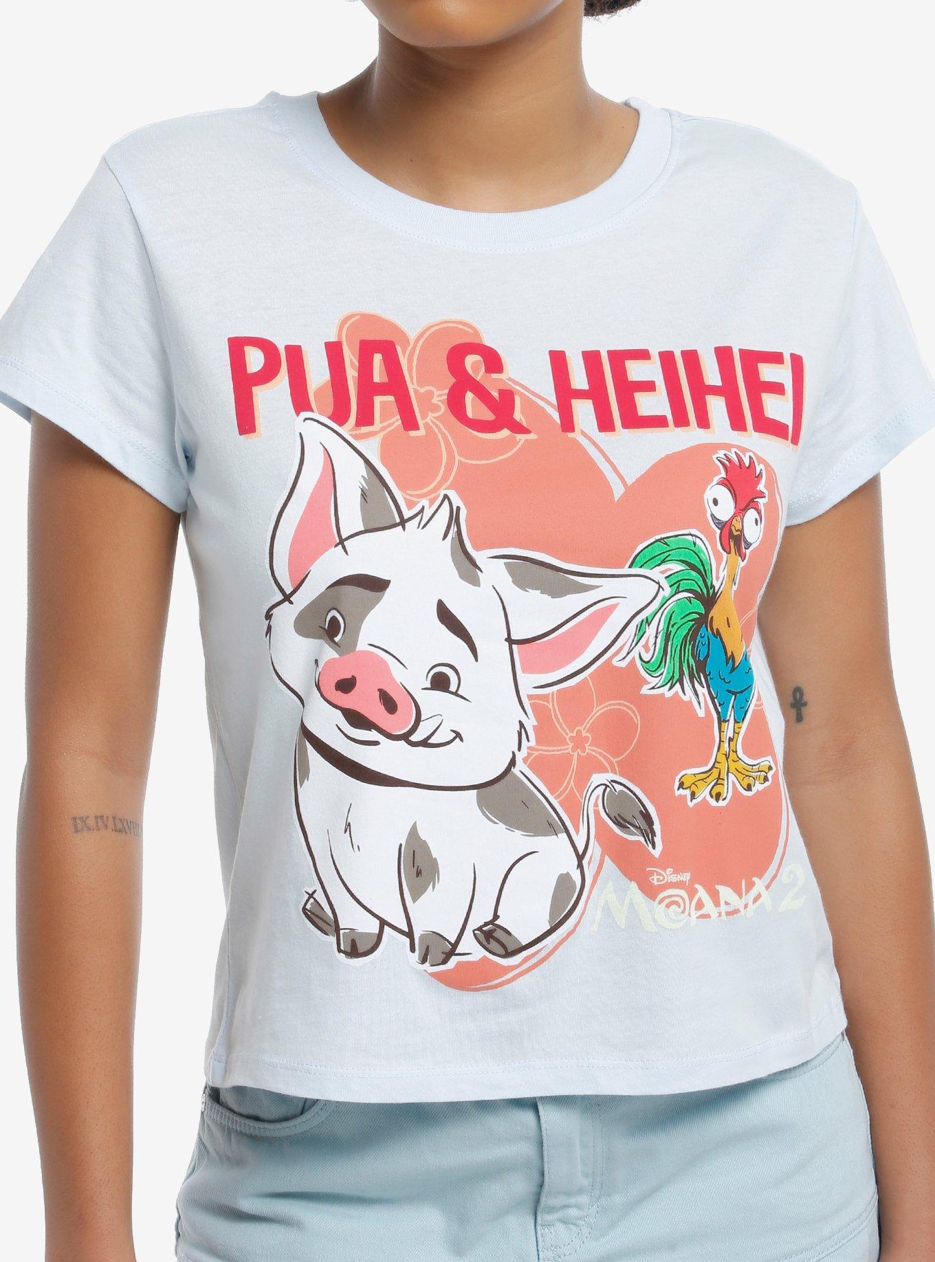 Moana 2 Pua Heihei Duo Skimmer Girls TShirt Graphic Tee | Graphic Tee | Unisex Shirt | High-Quality Print