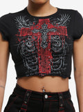 Gothic Cross Filigree Rivets Girls Baby T-Shirt | Premium Unisex T-Shirt, Trending Graphic Tee