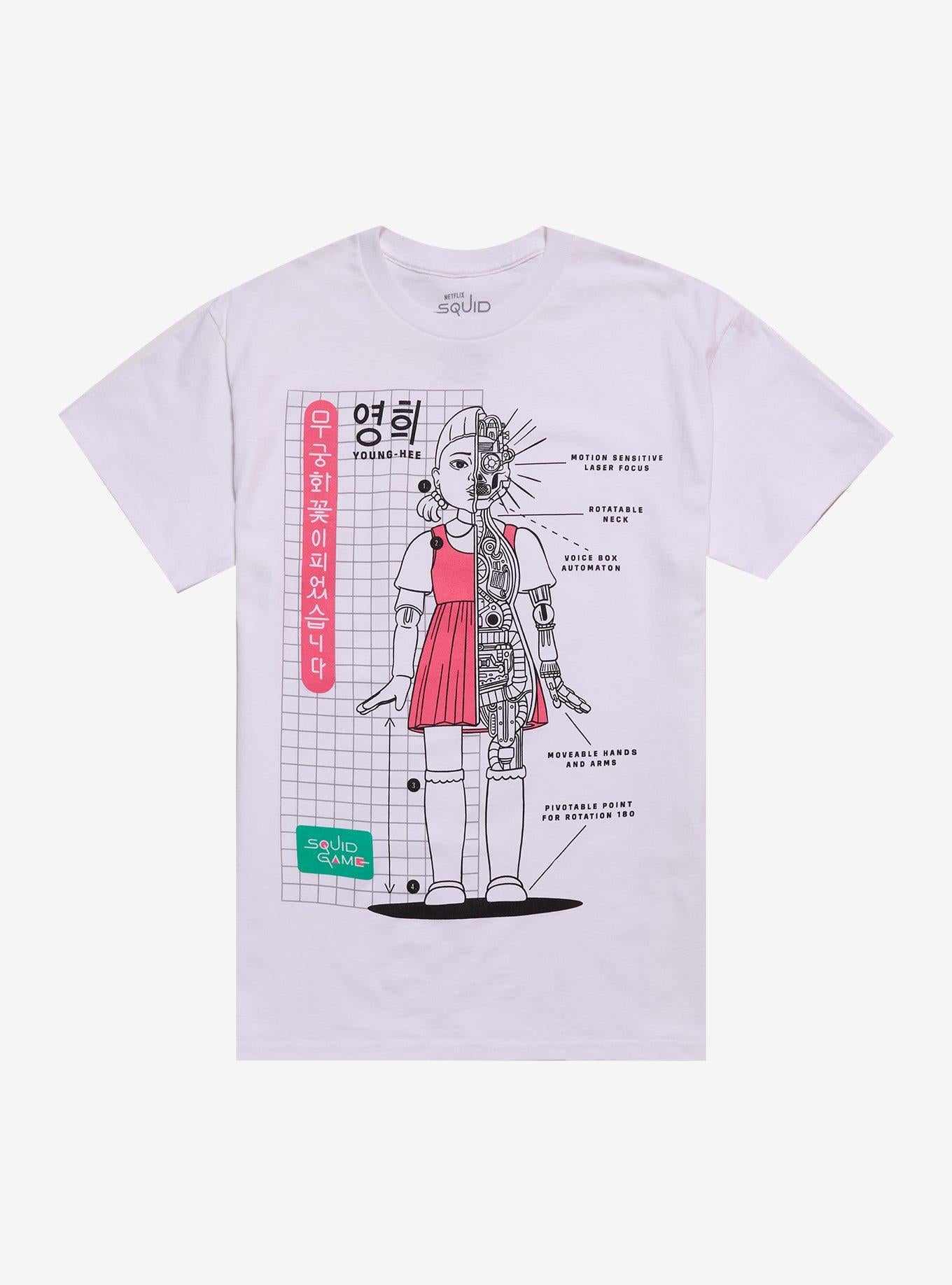 Squid Game Red Light Green Light Doll Split TShirt Graphic Tee | Graphic Tee | Unisex Shirt | Best-Selling Design