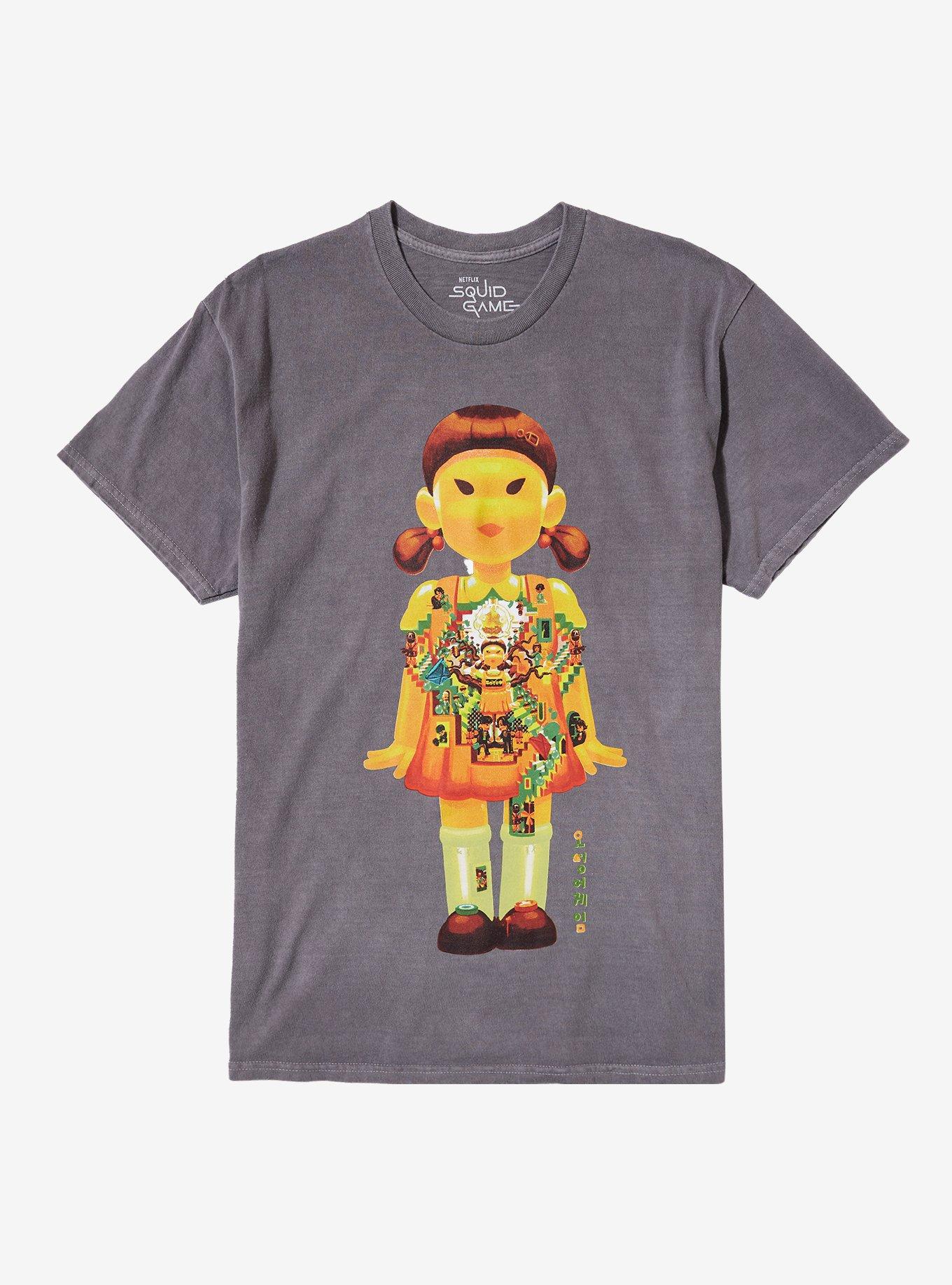 Squid Game 2 Doll Stairs Dark Wash TShirt Graphic Tee | Graphic Tee | Unisex Shirt | Comfortable Daily Wear