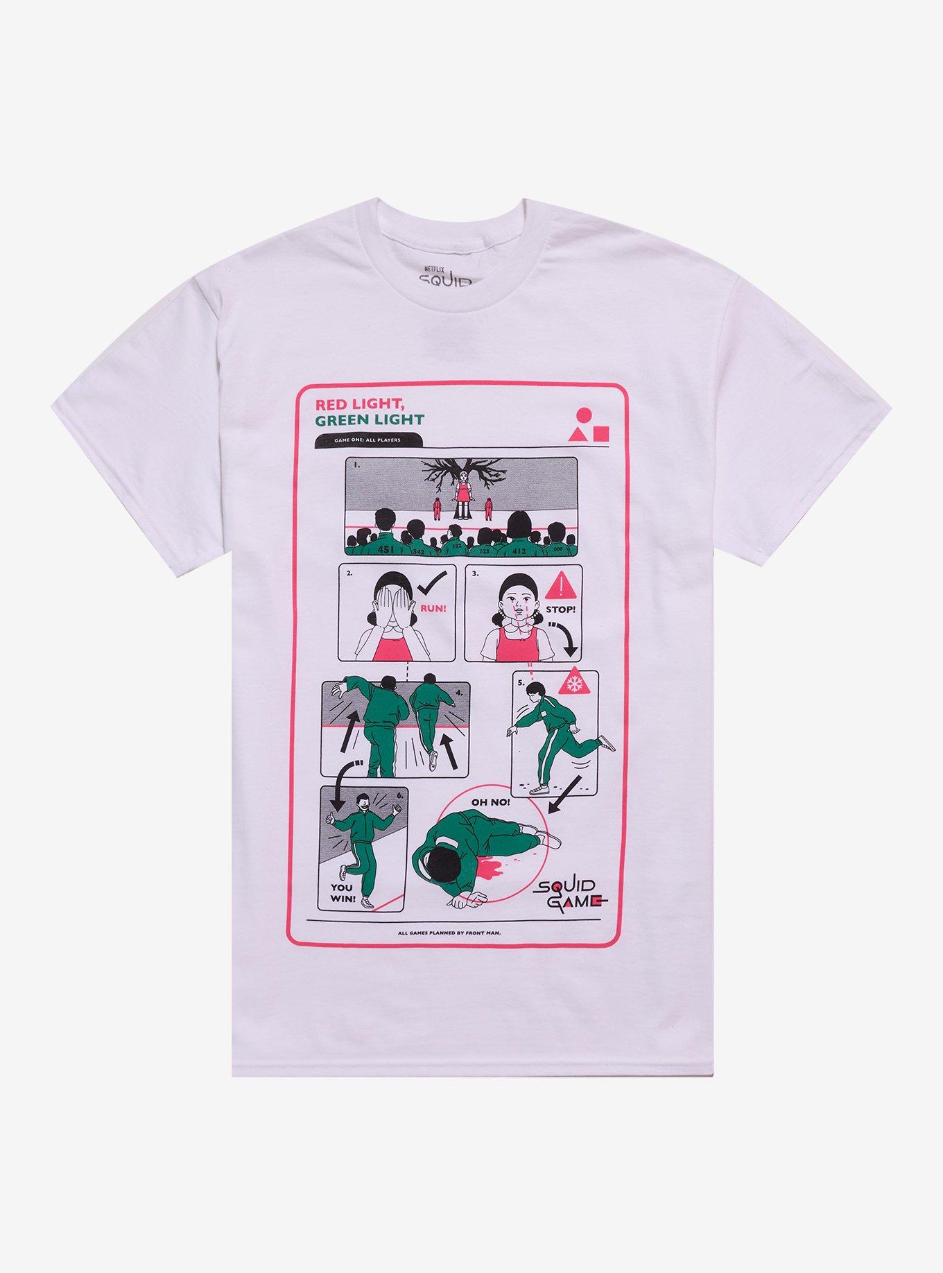 Squid Game Red Light Green Light Info Graphic TShirt Graphic Tee | Graphic Tee | Unisex Shirt | Perfect Gift For Fans