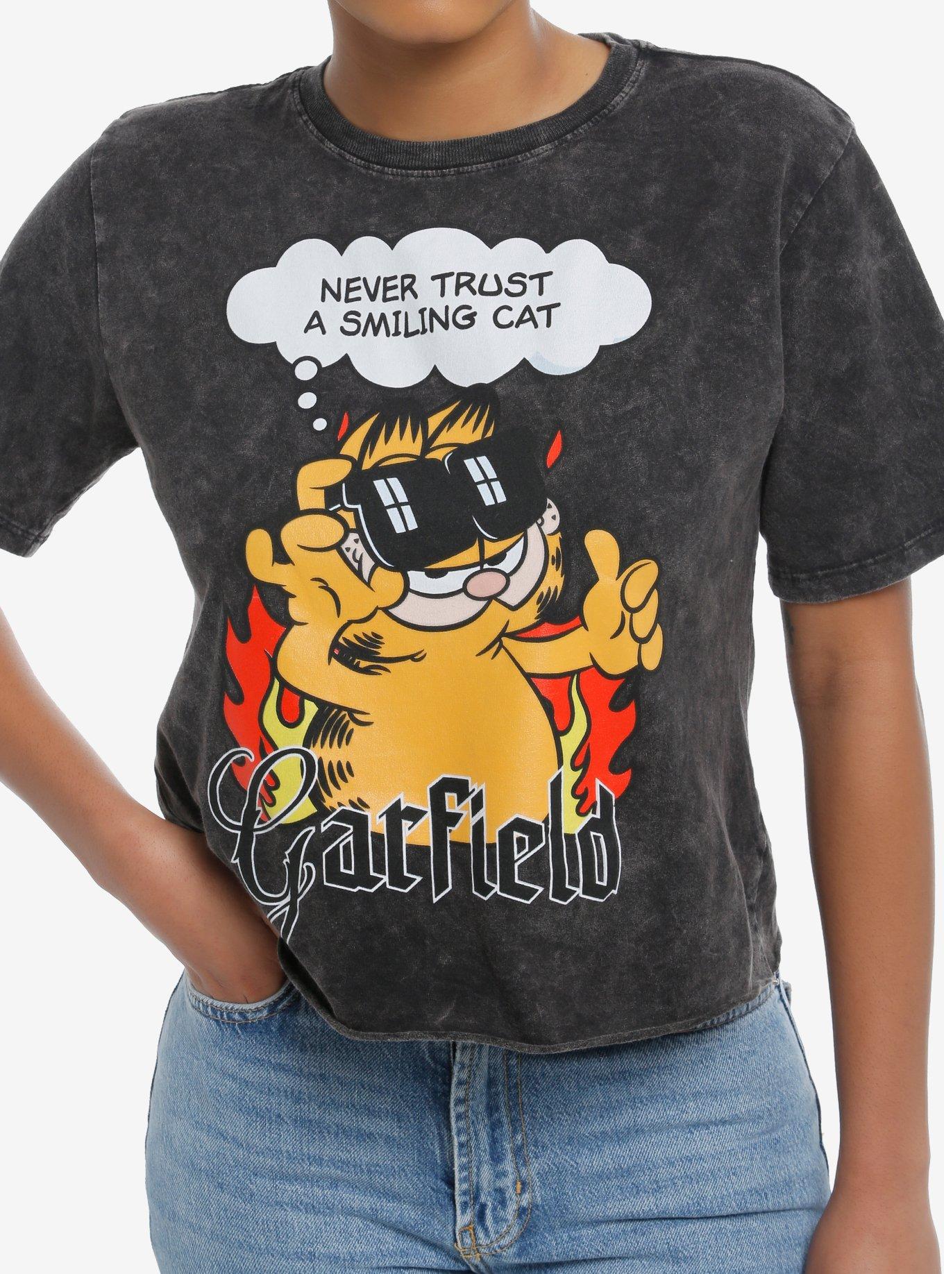 Garfield Never Trust A Smiling Cat Girls Skimmer TShirt Graphic Tee | Graphic Tee | Unisex Shirt | High-Quality Print