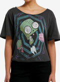 Invader Zim OffTheShoulder Girls Crop TShirt Graphic Tee | Graphic Tee | Unisex Shirt | Premium Quality Apparel