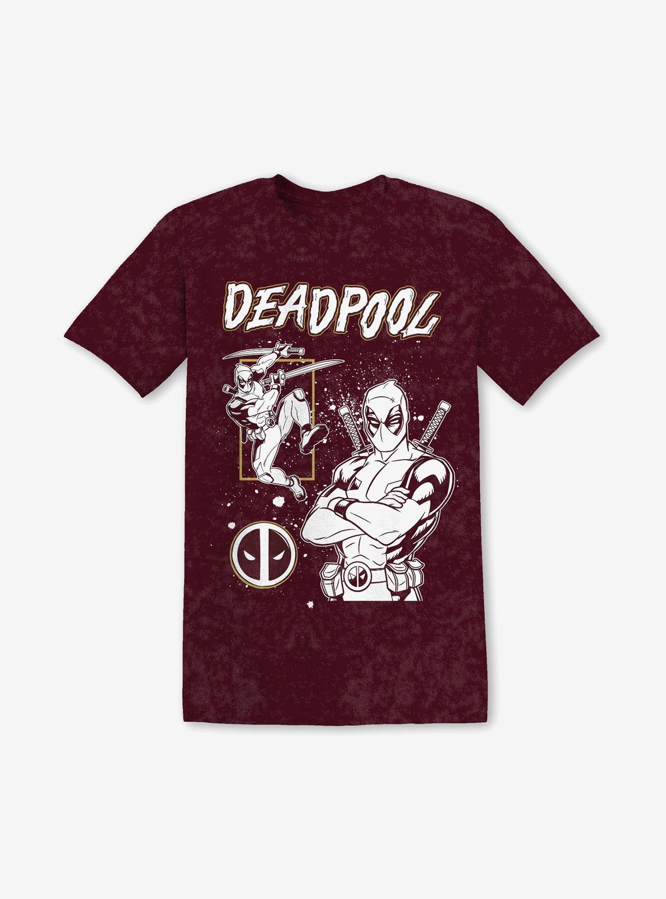Marvel Deadpool Foil Mineral Wash Boyfriend Fit Girls T-Shirt