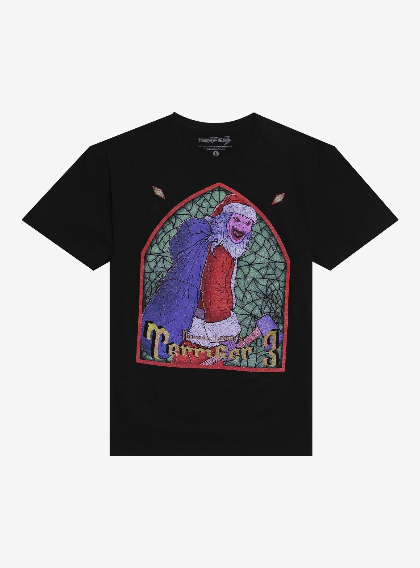 Terrifier Art The Clown Santa Stained Glass TShirt By Sketch Scythe Graphic Tee | Graphic Tee | Unisex Shirt | Premium Quality Apparel