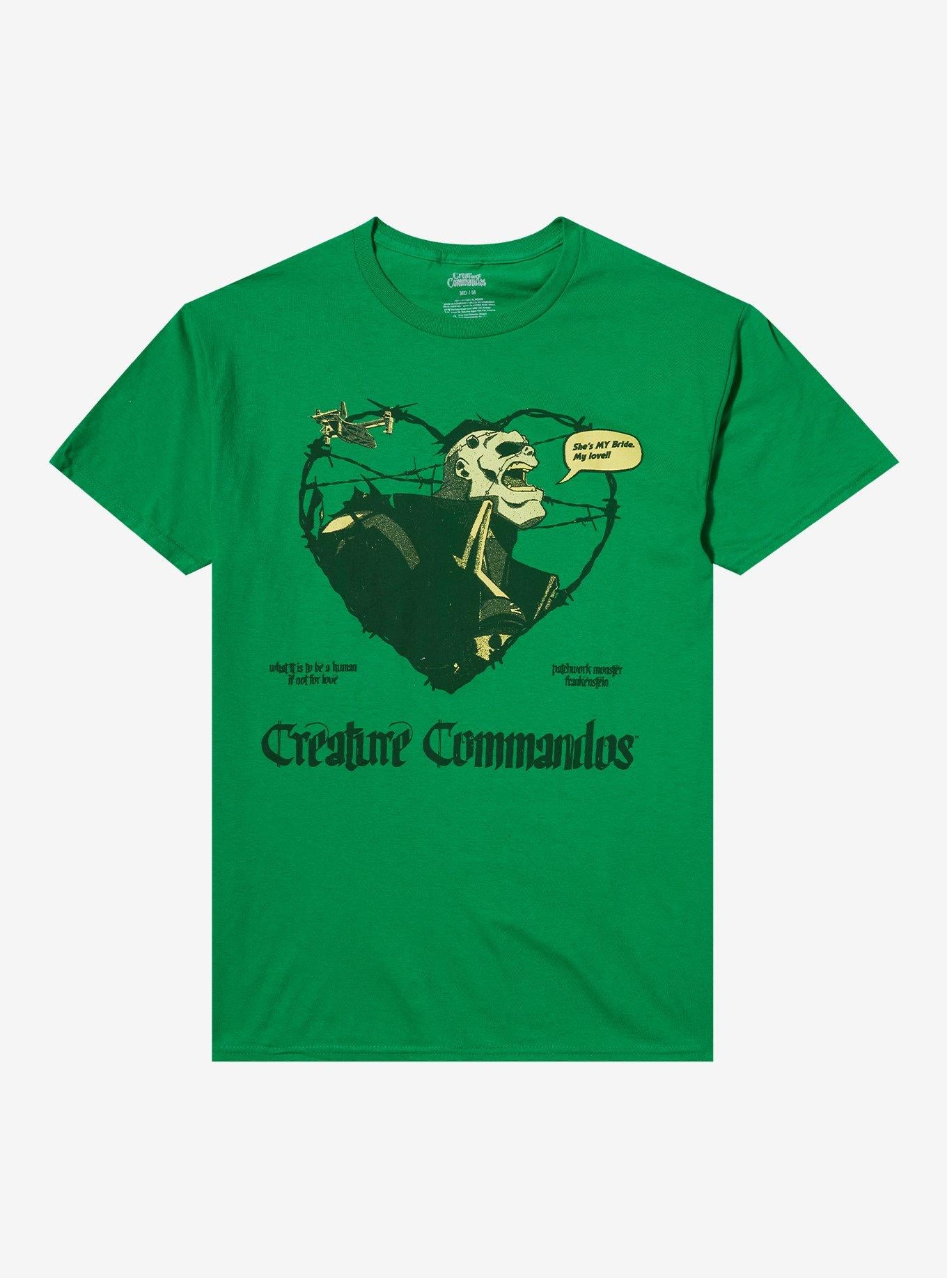 DC Comics Creature Commandos Frankenstein Barbed Wire Heart TShirt Graphic Tee | Graphic Tee | Unisex Shirt | High-Quality Print
