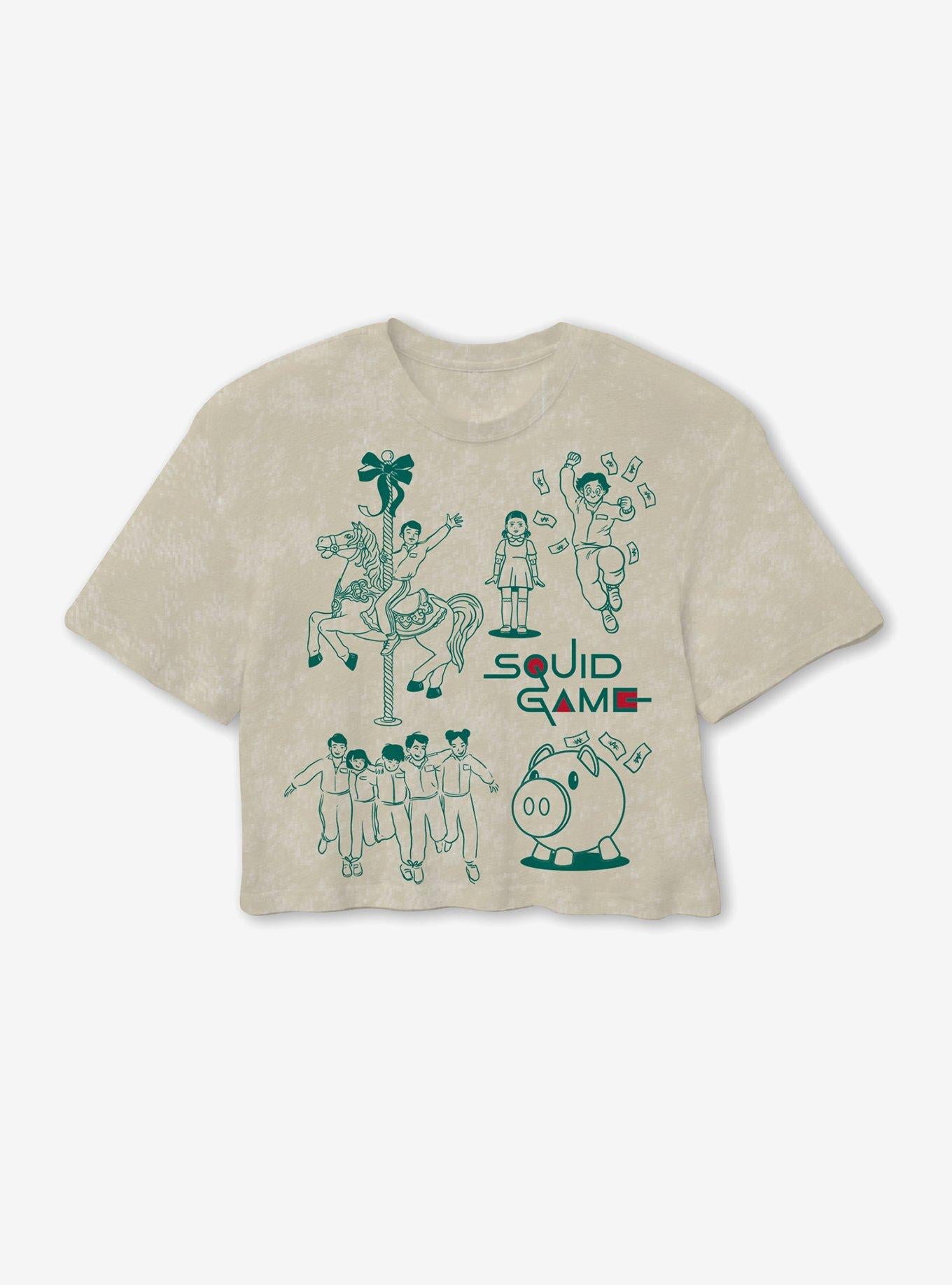 Squid Game 2 Cream Mineral Wash Girls Skimmer TShirt Graphic Tee | Graphic Tee | Unisex Shirt | Top Trending Fashion