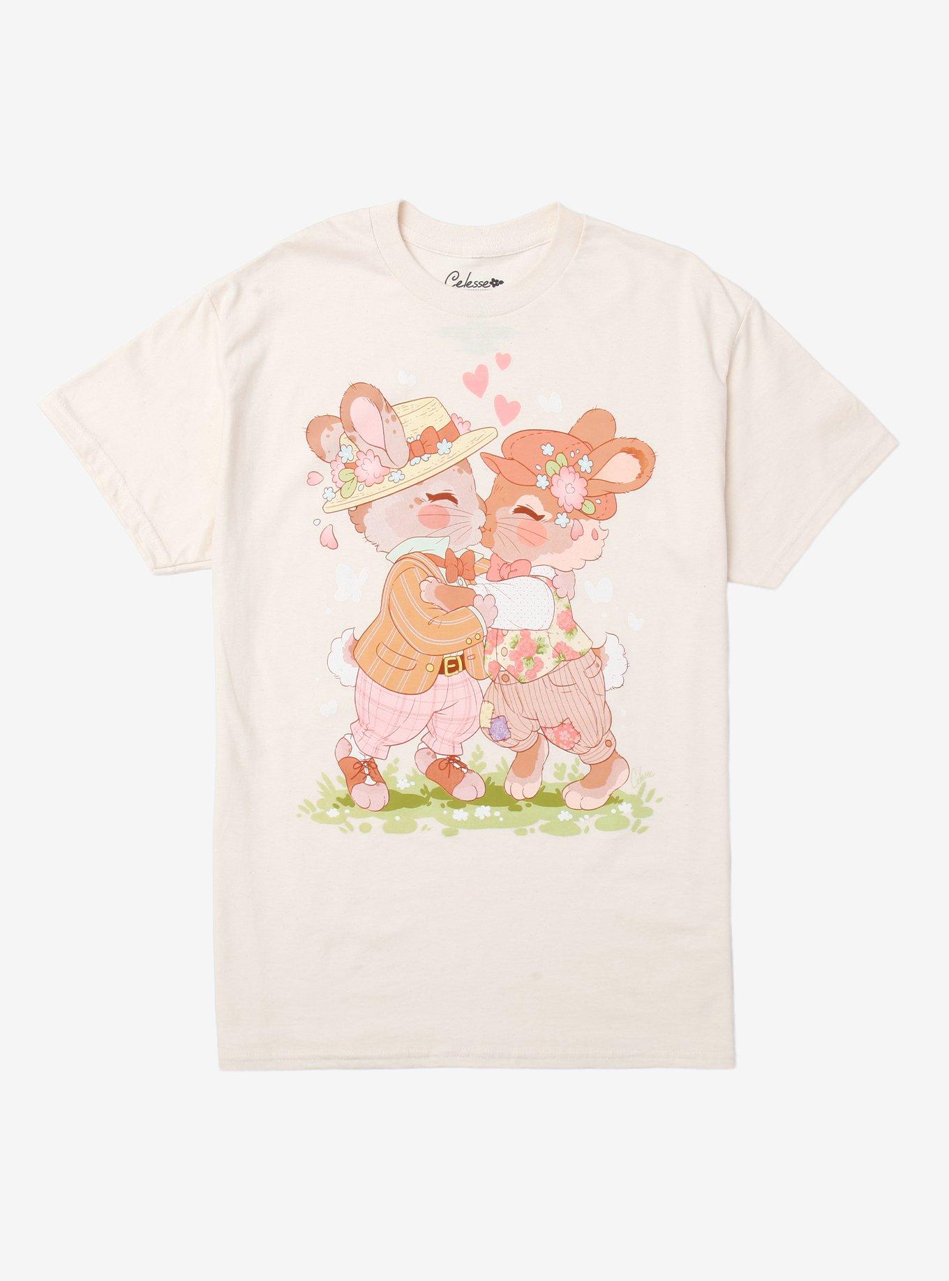 Bunny Kisses T-Shirt By Lil Celesse | Premium Unisex T-Shirt, Trending Graphic Tee