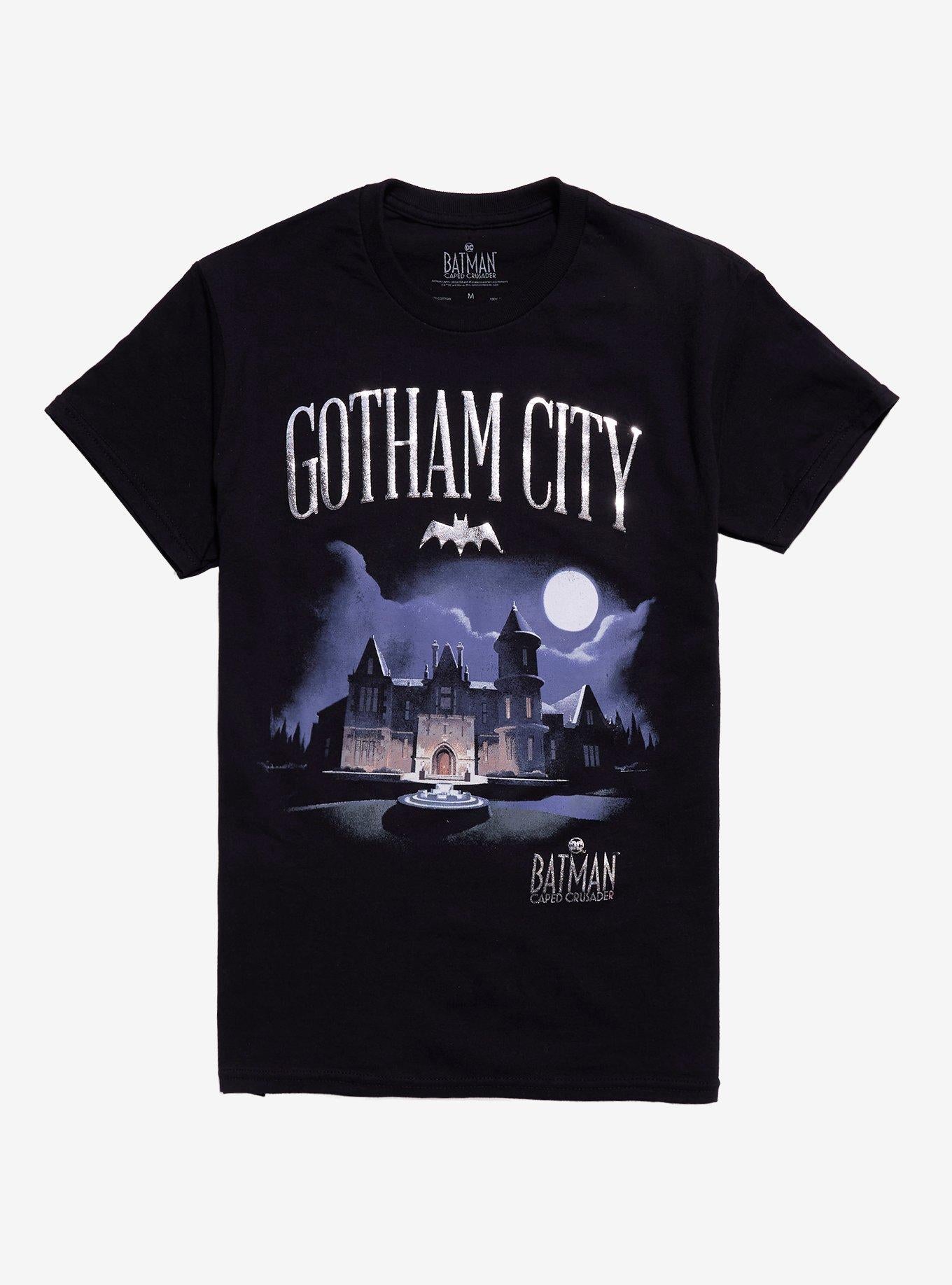 DC Comics Batman Caped Crusader Wayne Manor Foil Girls TShirt Graphic Tee | Graphic Tee | Unisex Shirt | High-Quality Print
