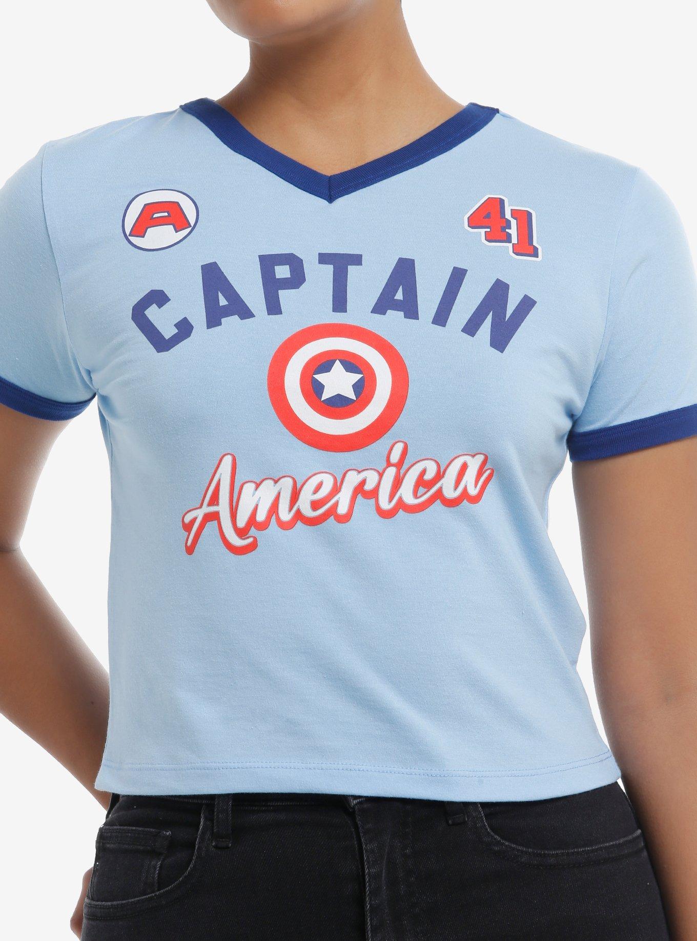 Marvel Captain America Shield Girls Ringer Baby T-Shirt